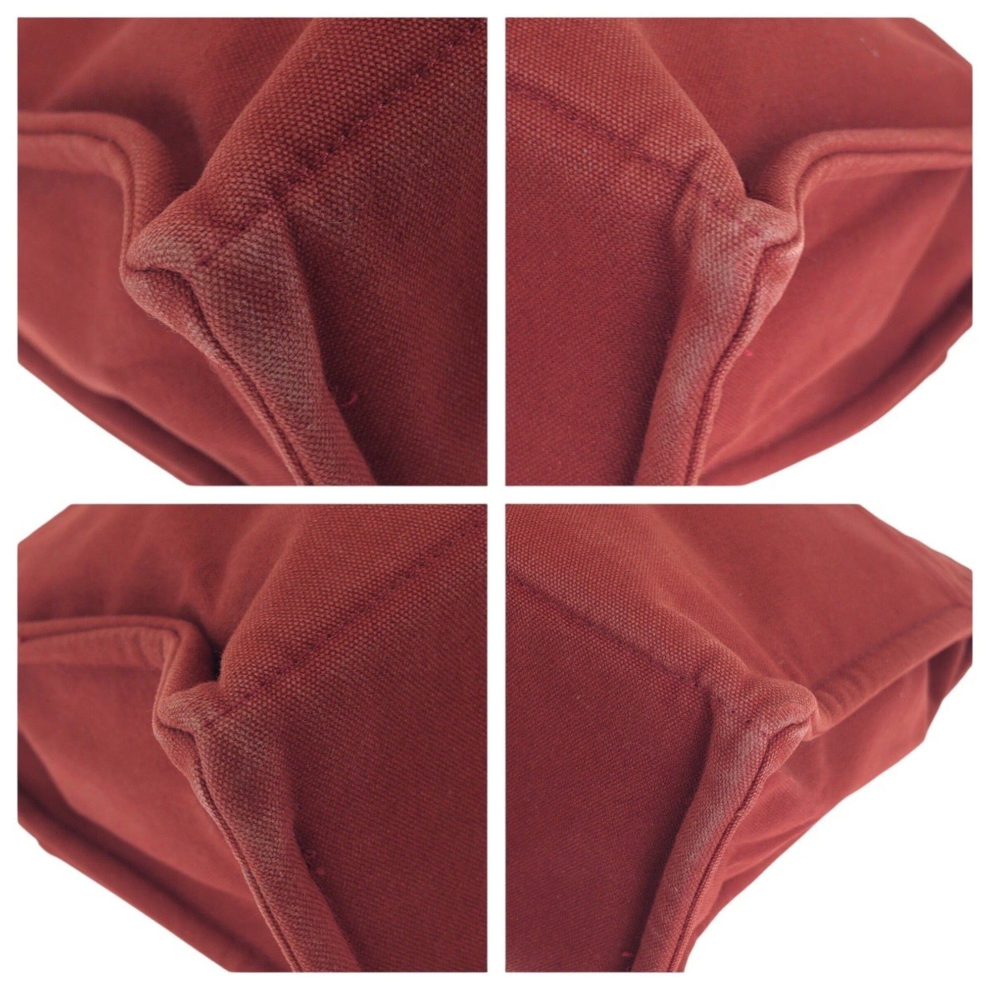 Hermes HERMES Fourre-Tout MM Red Canvas Tote Bag Handbag for Women Size ONE SIZE - 3 Thumbnail