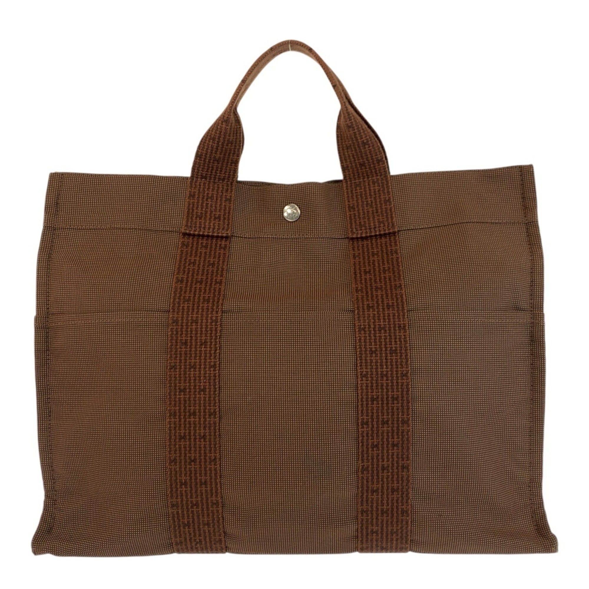 Hermes Hermes Herline Brown Silver Hardware Polyamide Tote Bag Handbag for Women Size ONE SIZE - 2 Thumbnail