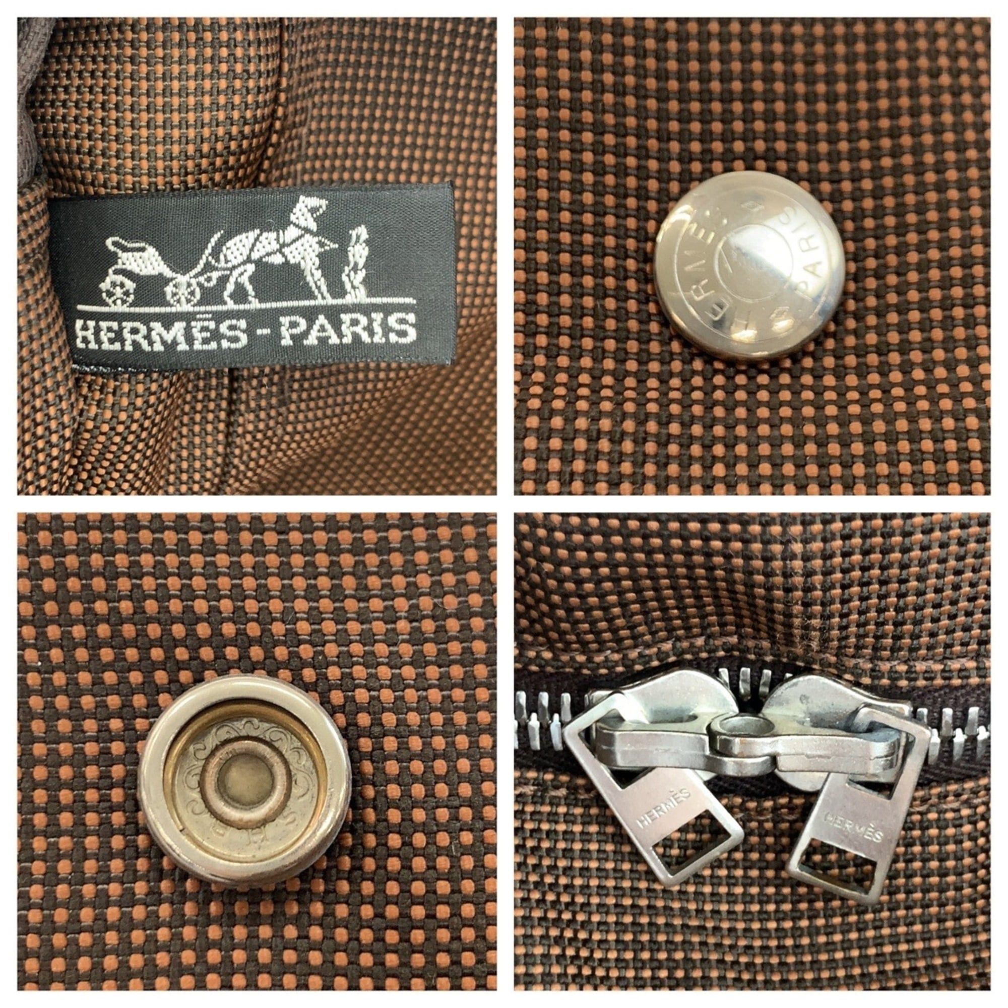 Hermes Hermes Herline Brown Silver Hardware Polyamide Tote Bag Handbag for Women Size ONE SIZE - 3 Thumbnail