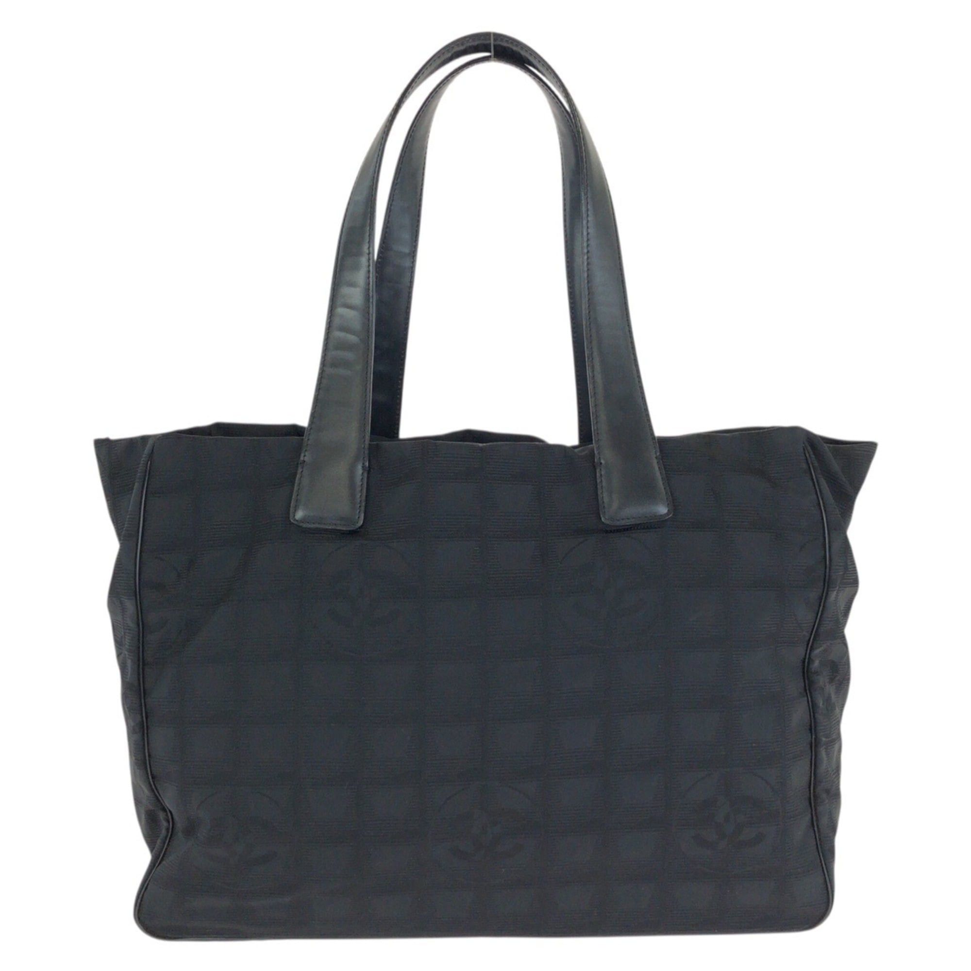 Chanel CHANEL Vintage New Travel Line MM Coco Mark Black Nylon Leather Tote Bag Shoulder for Women Size ONE SIZE - 2 Thumbnail