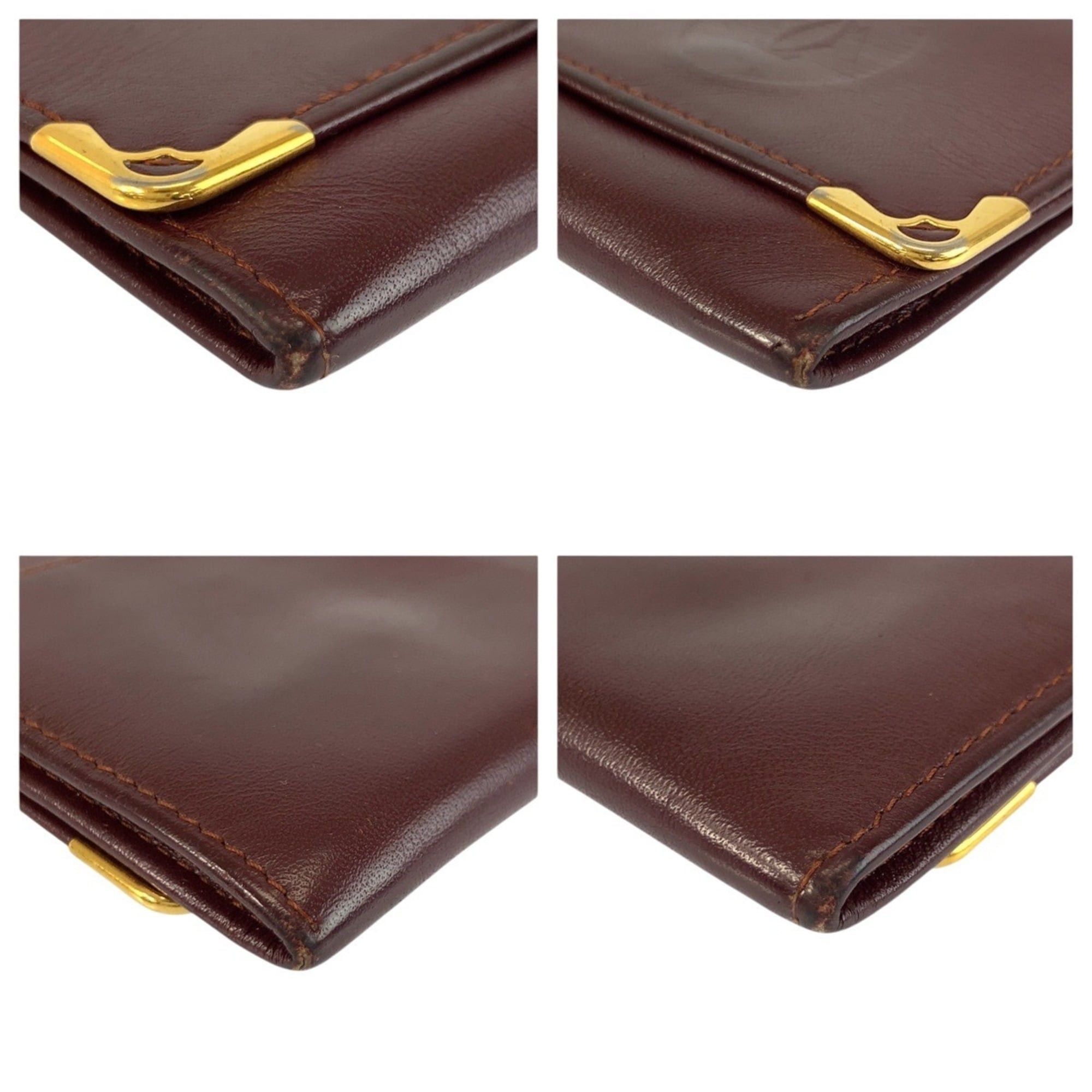 Cartier Cartier Must Line Bordeaux Gold Hardware Leather Wallet/Coin Purse for Women Size ONE SIZE - 7 Thumbnail
