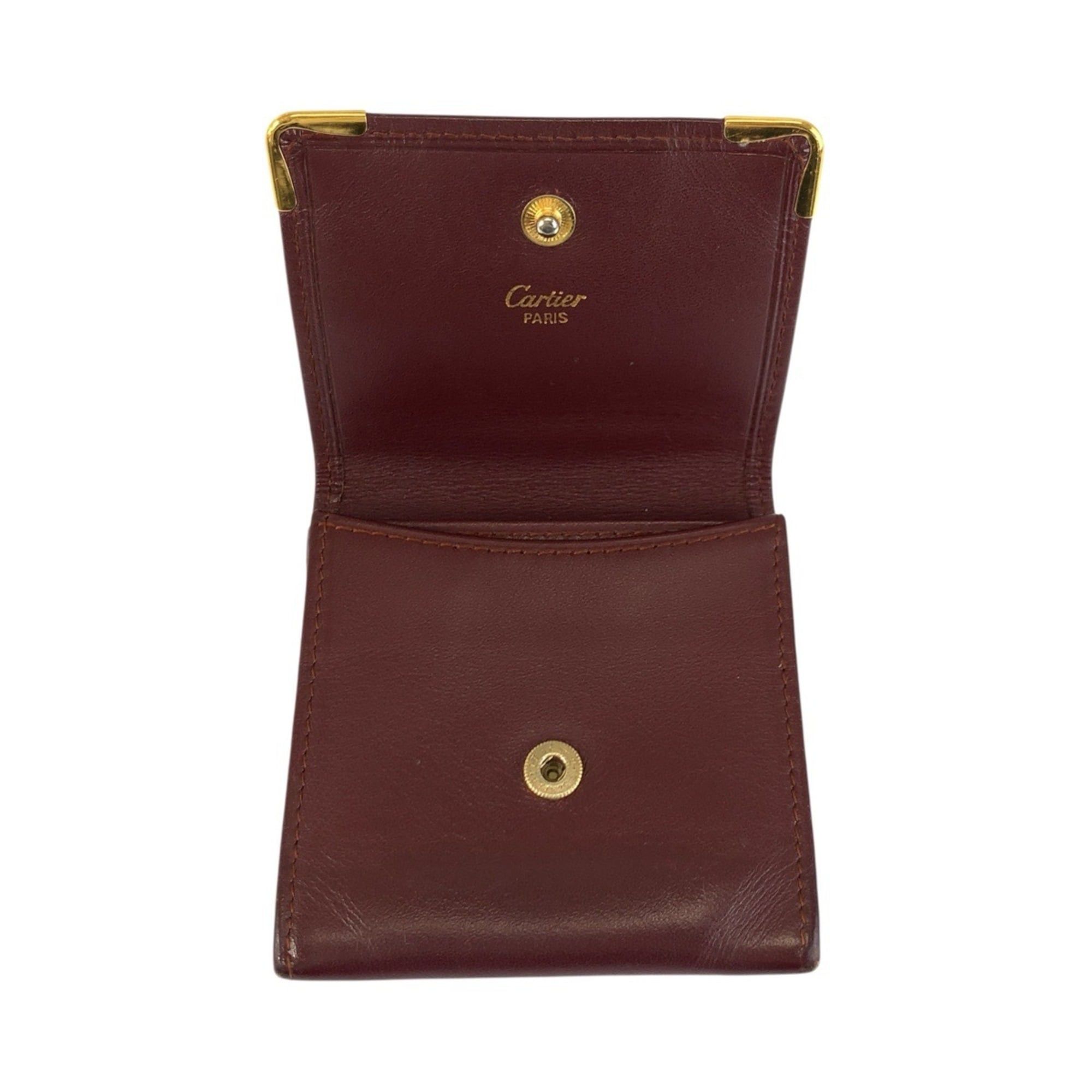 Cartier Cartier Must Line Bordeaux Gold Hardware Leather Wallet/Coin Purse for Women Size ONE SIZE - 4 Thumbnail