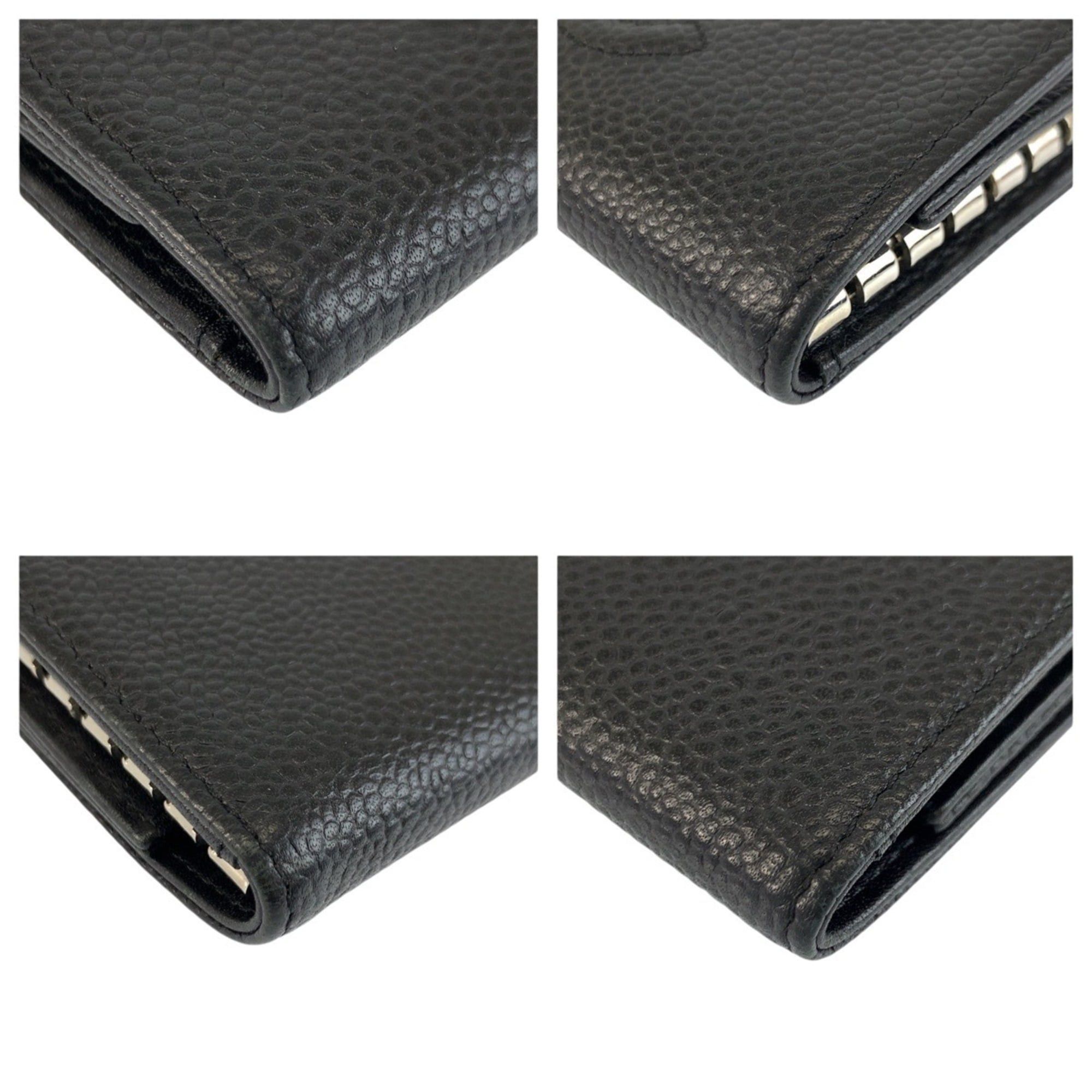Chanel CHANEL Coco Mark Black Leather Key Case with Silver Hardware, 6 Hooks, Women's Size ONE SIZE - 6 Thumbnail