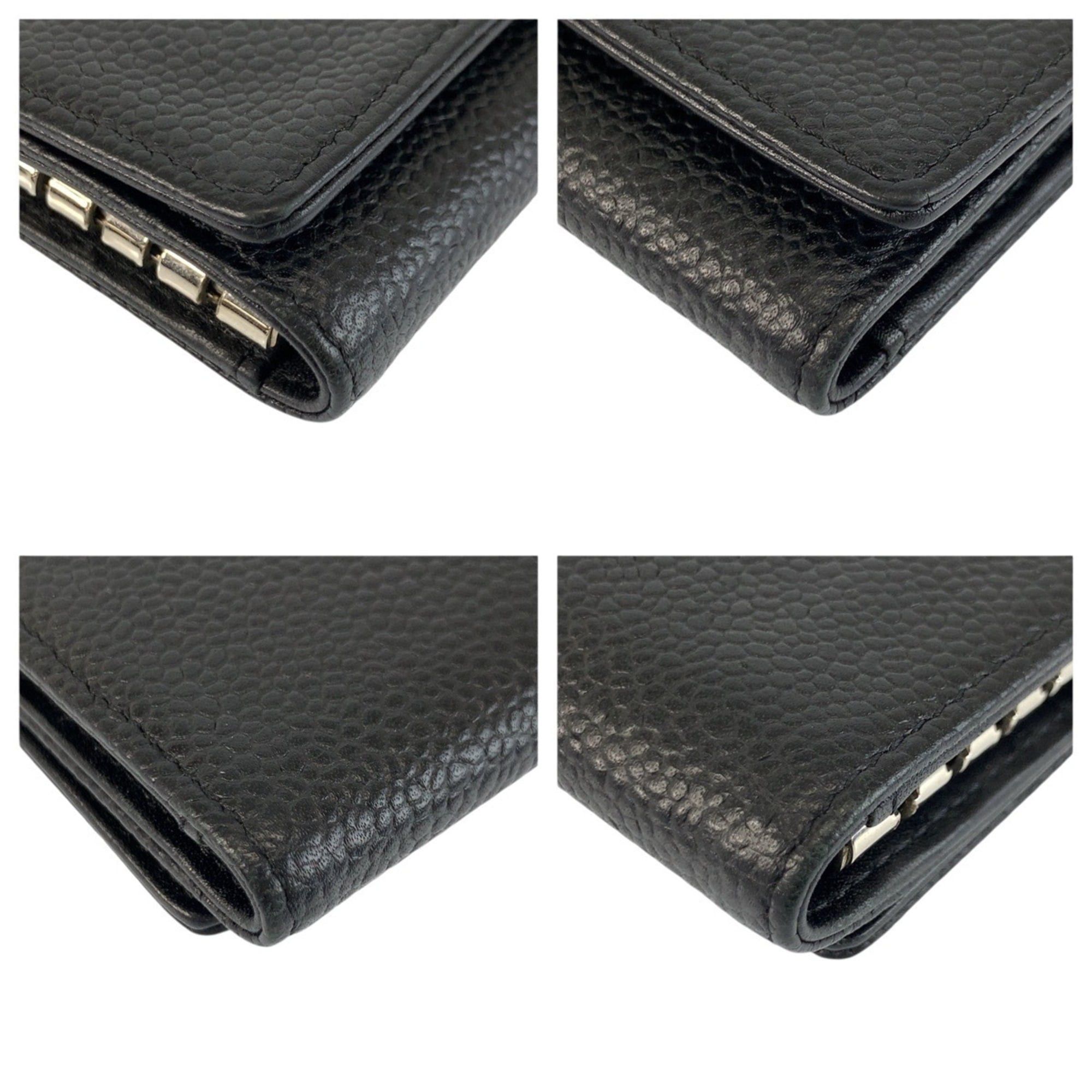 Chanel CHANEL Coco Mark Black Leather Key Case with Silver Hardware, 6 Hooks, Women's Size ONE SIZE - 5 Thumbnail