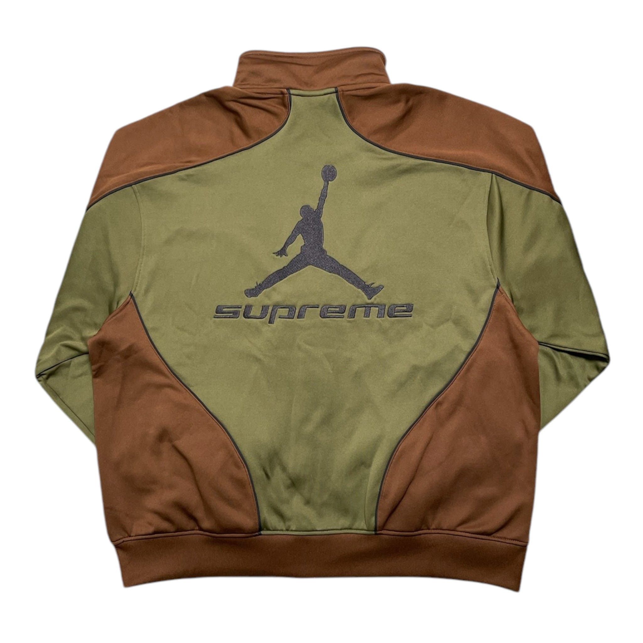Nike Supreme Jordan Tricot Track Jacket Olive Size US L / EU 52-54 / 3 - 2 Thumbnail