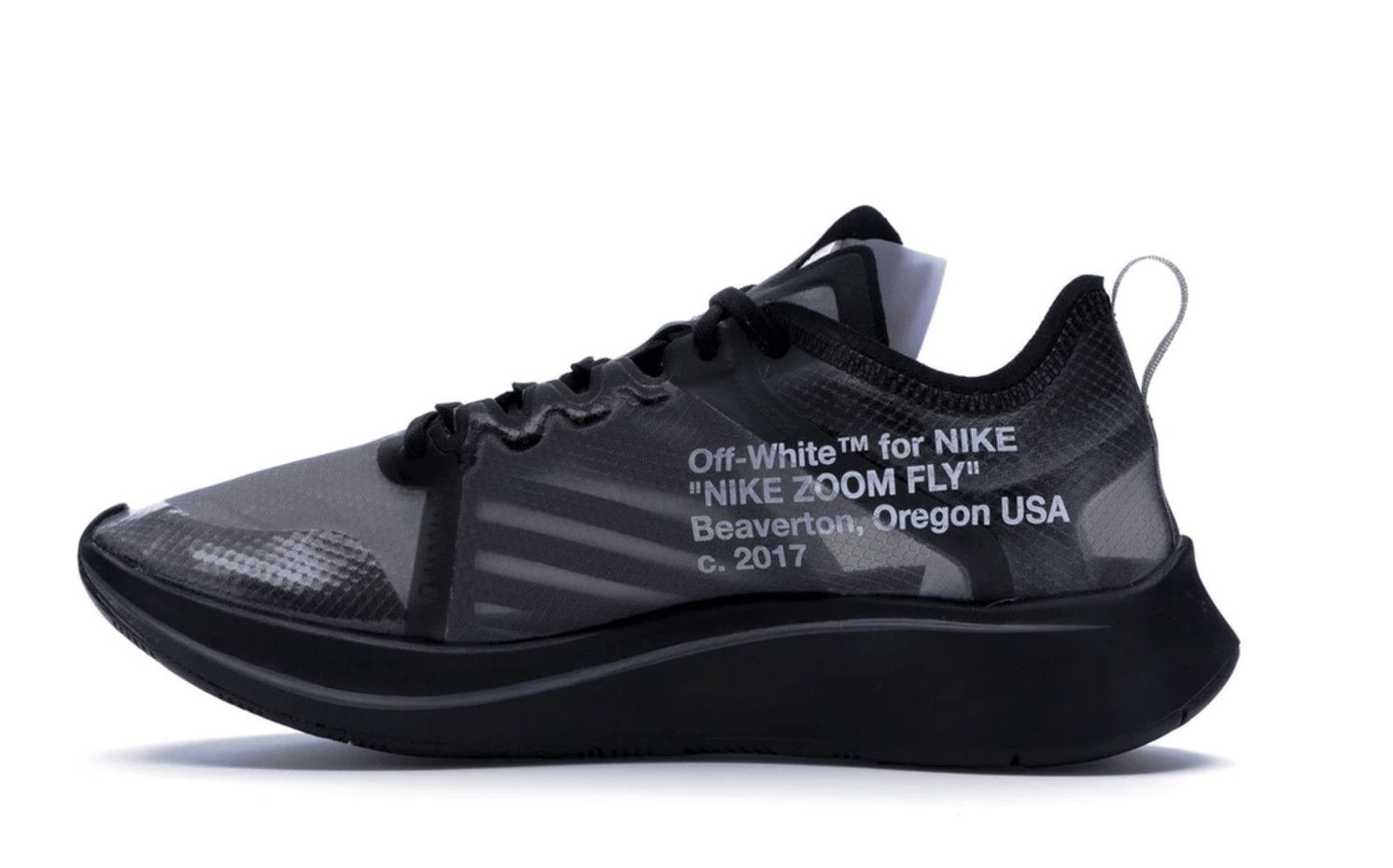 Off-White Nike Zoom Fly Black Silver Size US 5 / EU 37 - 2 Thumbnail