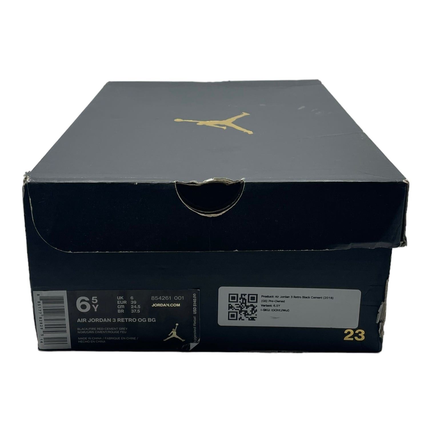 Nike 3 Retro Black Cement (2018) (GS) Size US 6.5 / EU 39-40 - 8 Thumbnail