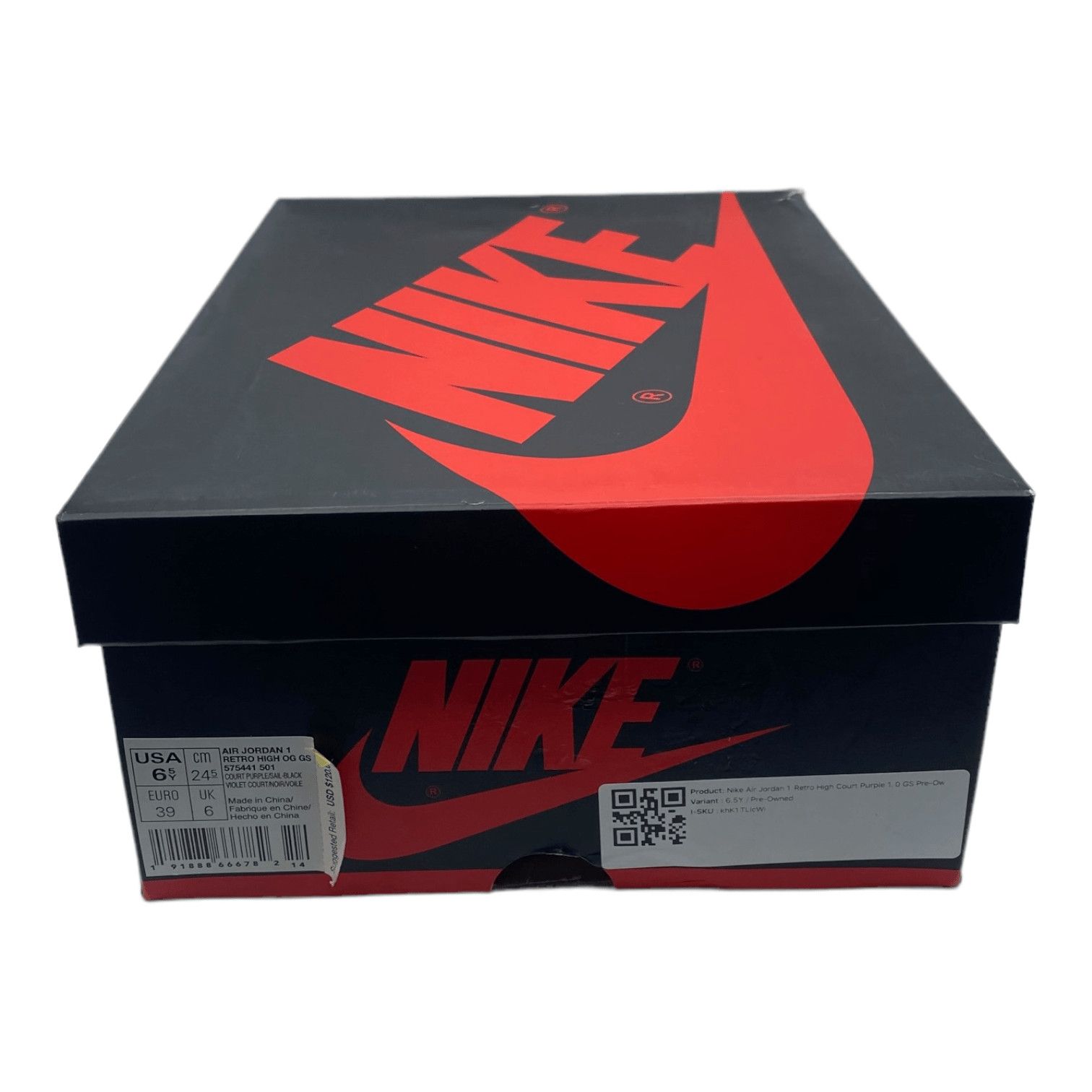 Nike 1 Retro High Court Purple (GS) Size US 6.5 / EU 39-40 - 8 Thumbnail