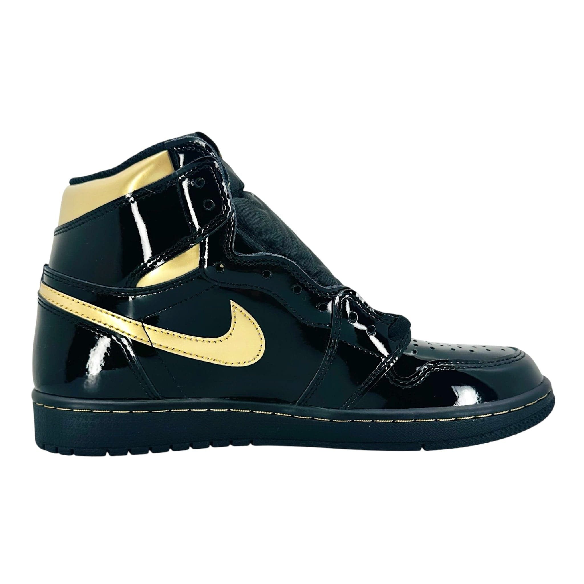 Nike 1 Retro High Black Metallic Gold (2020) Size US 11 / EU 44 - 4 Thumbnail