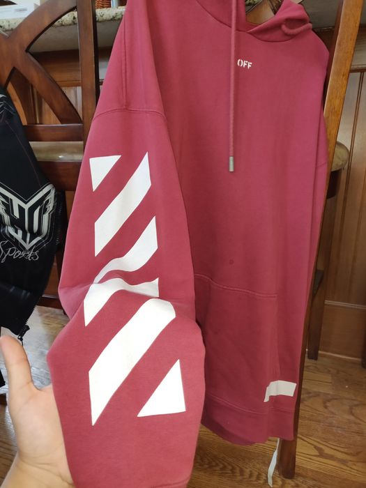 Off white maroon store hoodie