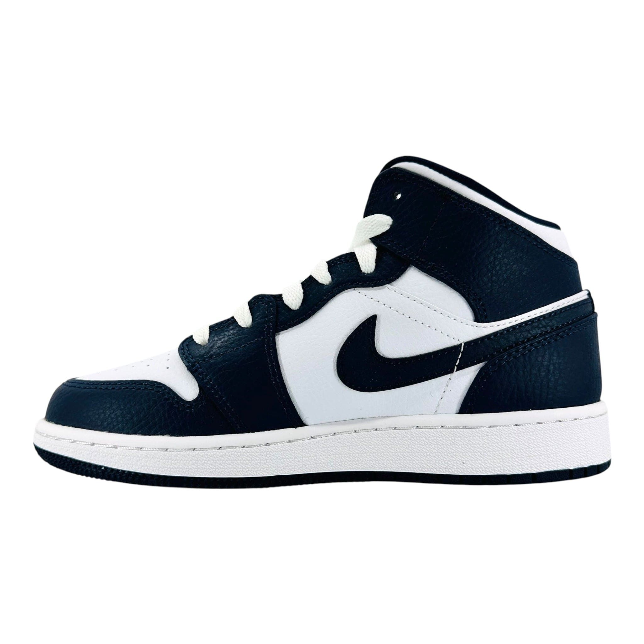 Nike 1 Mid White Metallic Gold Obsidian (GS) Size US 5 / EU 37 - 3 Thumbnail