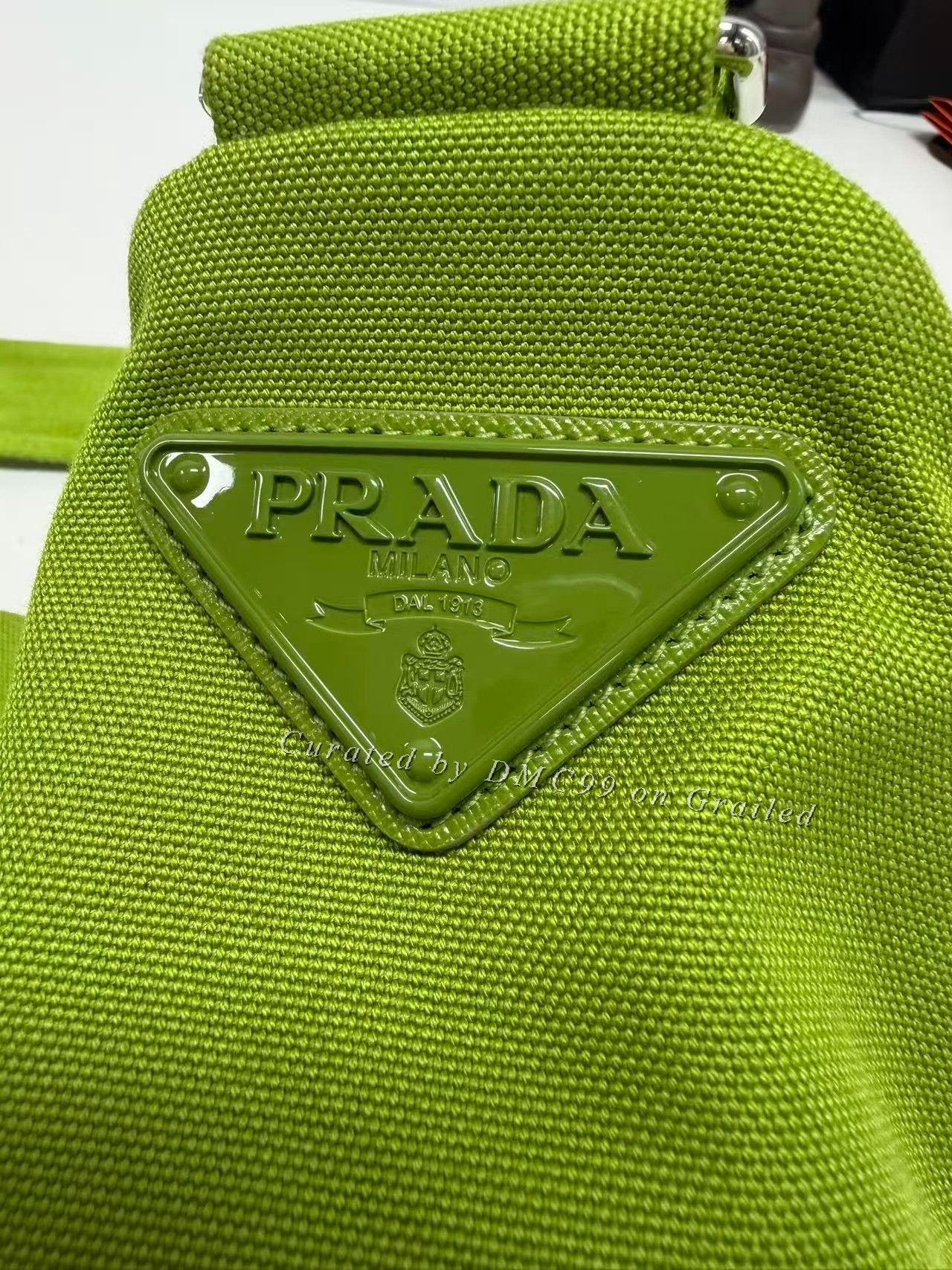 Prada Prada Triangle Green Canvas Crossbody Bag Size ONE SIZE - 5 Thumbnail