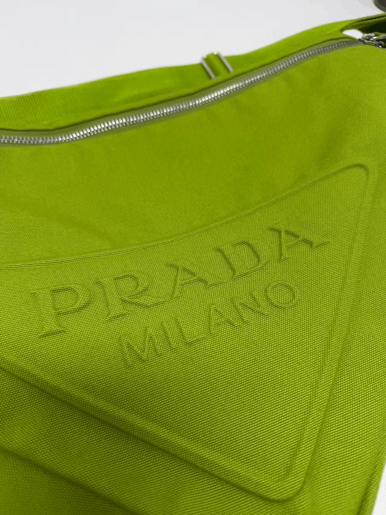 Prada Prada Triangle Green Canvas Crossbody Bag Size ONE SIZE - 2 Thumbnail