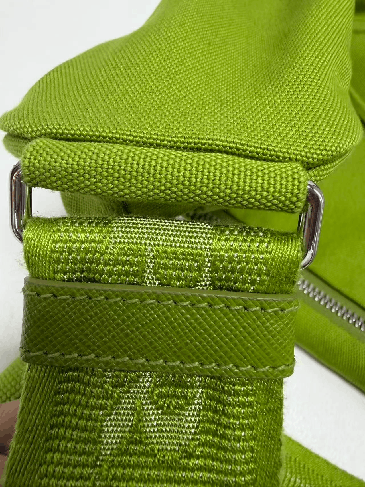 Prada Prada Triangle Green Canvas Crossbody Bag Size ONE SIZE - 4 Thumbnail