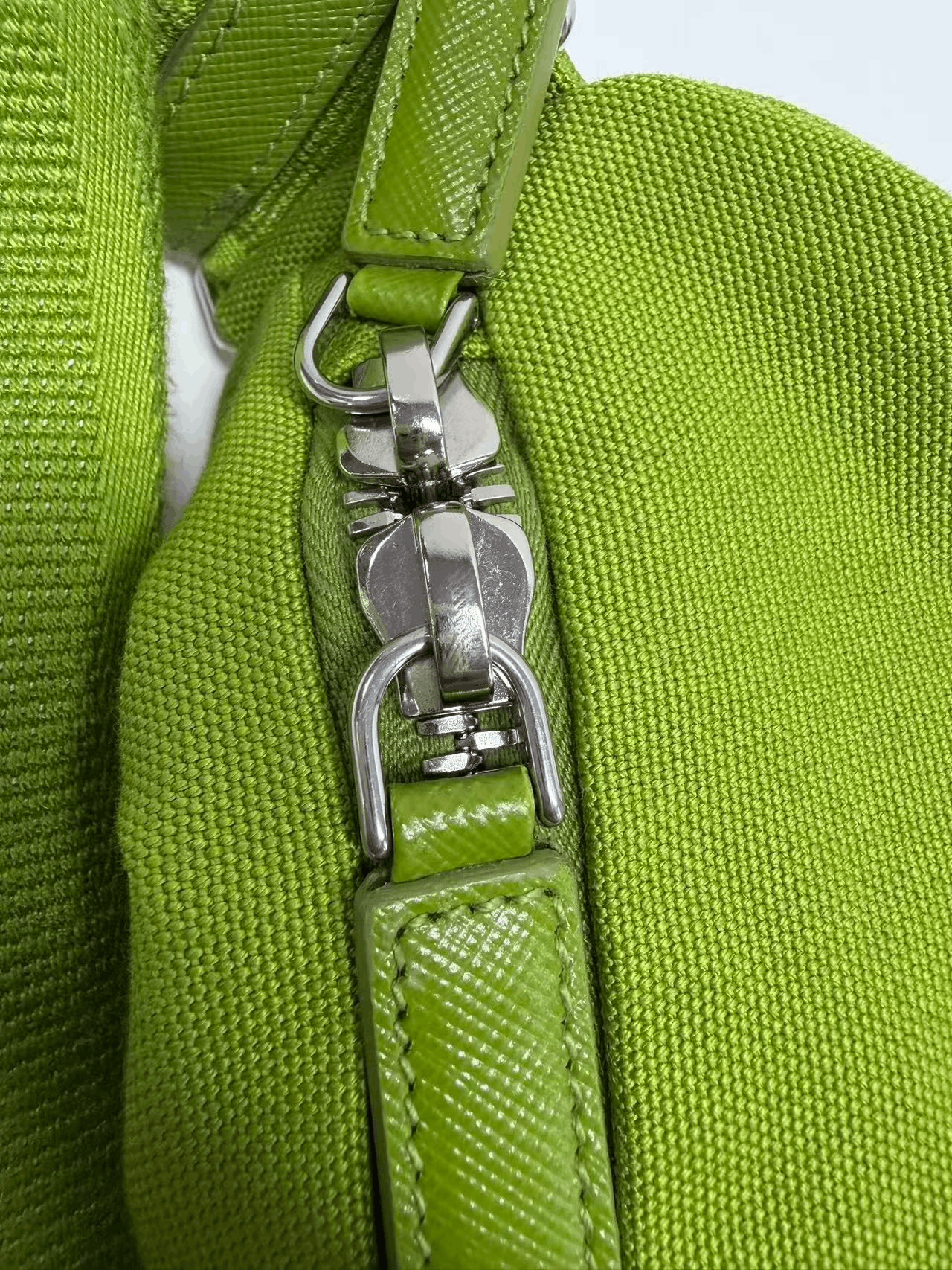 Prada Prada Triangle Green Canvas Crossbody Bag Size ONE SIZE - 3 Thumbnail