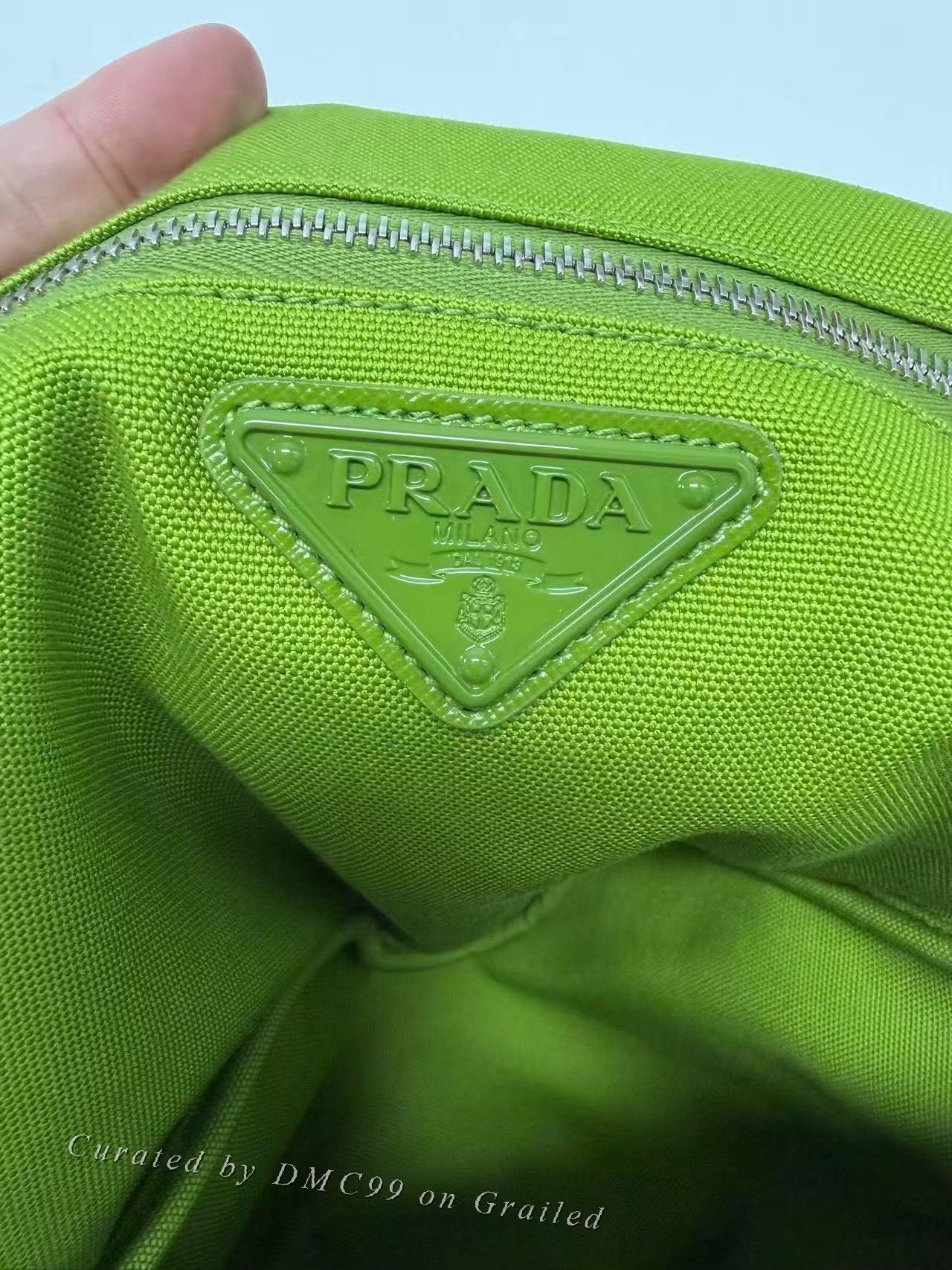 Prada Prada Triangle Green Canvas Crossbody Bag Size ONE SIZE - 6 Thumbnail