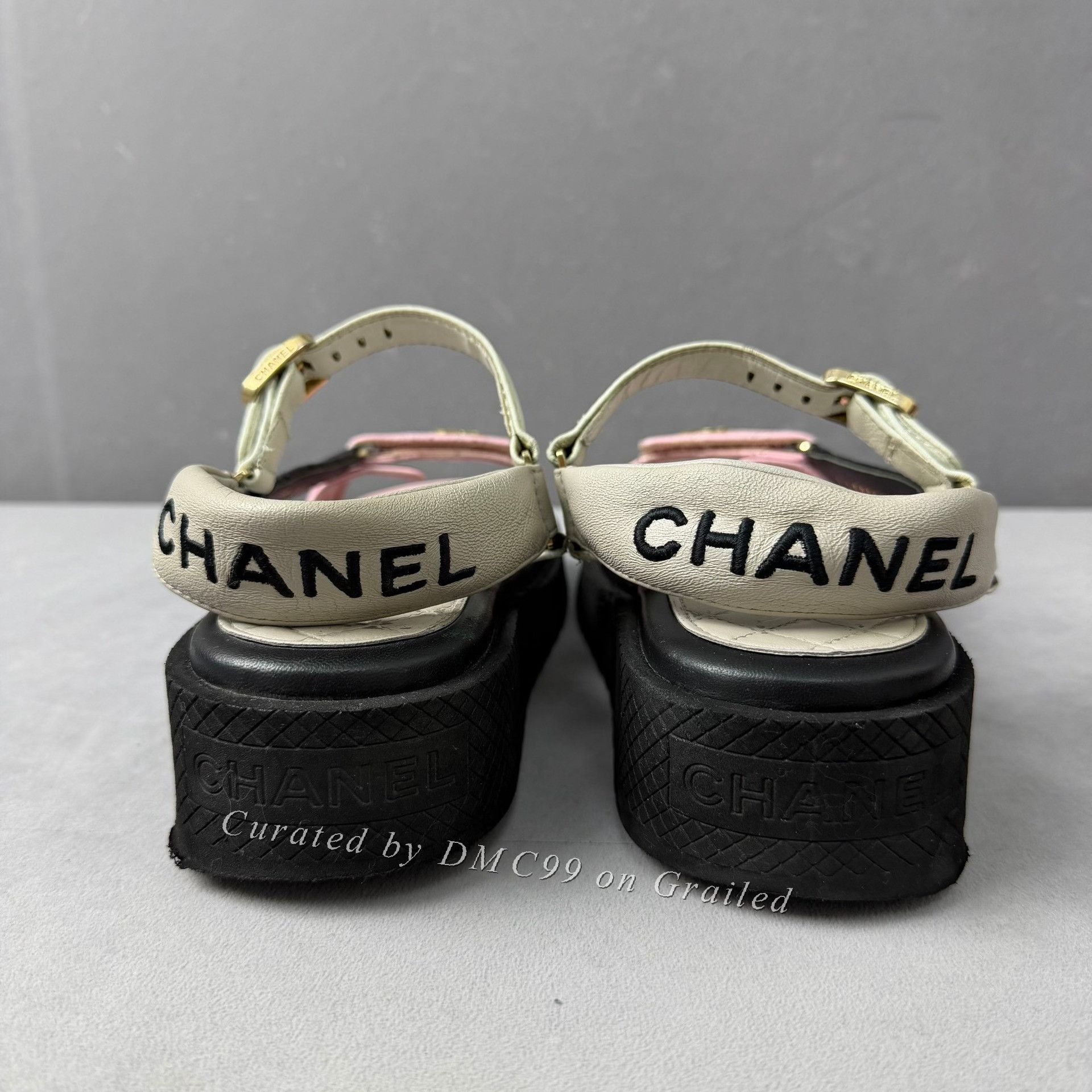 Chanel Chanel Double C Logo Velcro Sandals Size US 5.5 / IT 35.5 - 4 Thumbnail