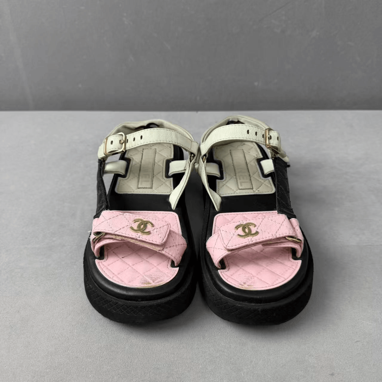 Chanel Chanel Double C Logo Velcro Sandals Size US 5.5 / IT 35.5 - 2 Thumbnail