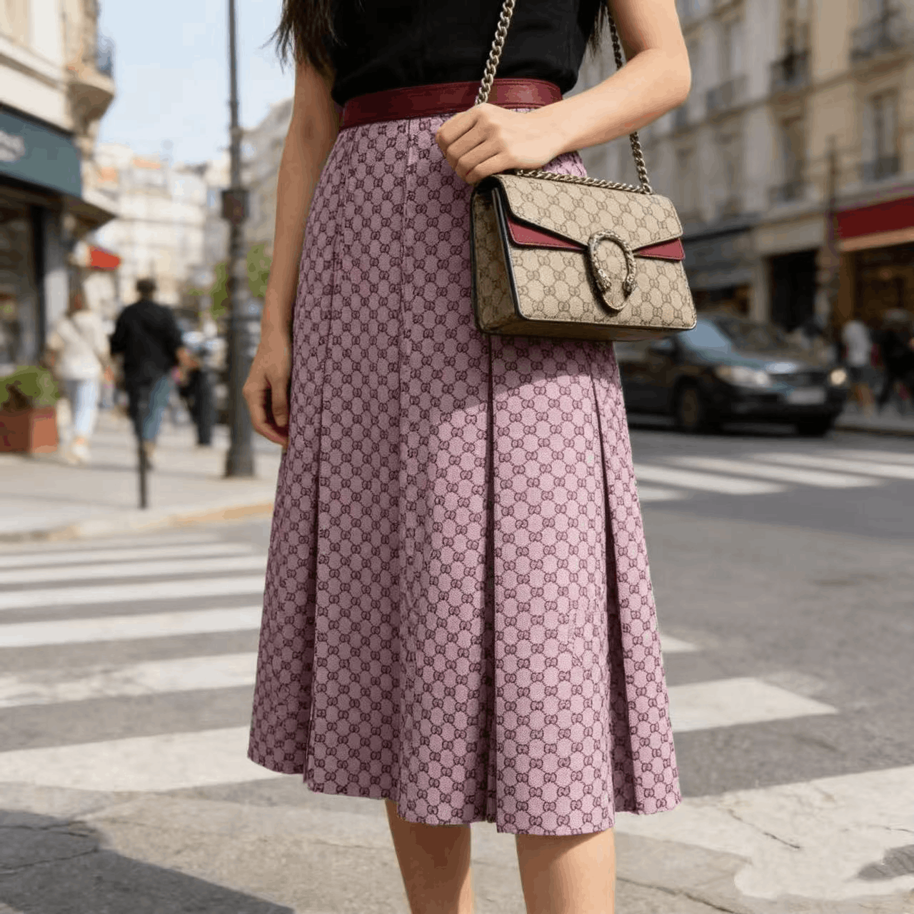 Gucci Gucci Double G Jacquard Pleated Skirt Size 36" / US 14 / IT 50 - 5 Thumbnail