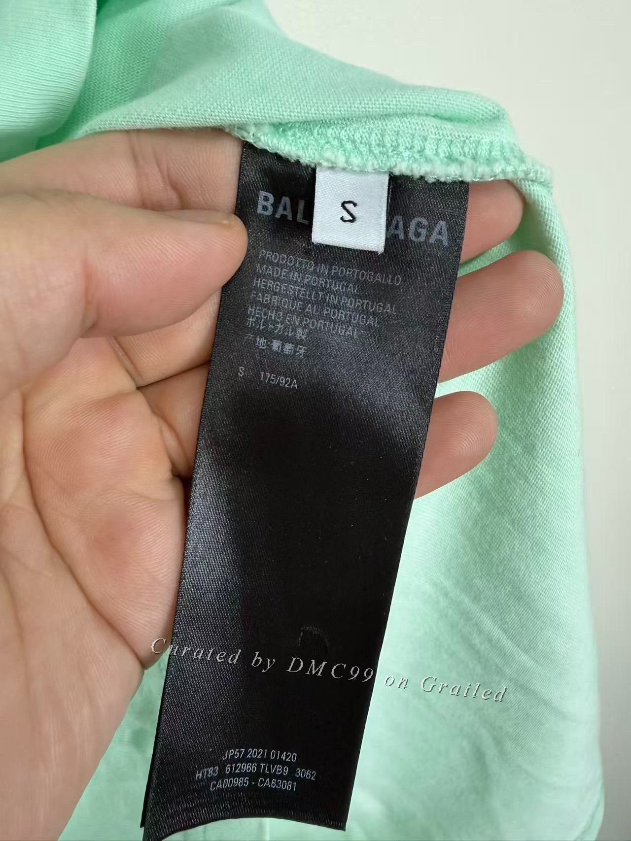 Balenciaga Balenciaga Mint Green Embroidered Logo Tee Size US S / EU 44-46 / 1 - 3 Thumbnail