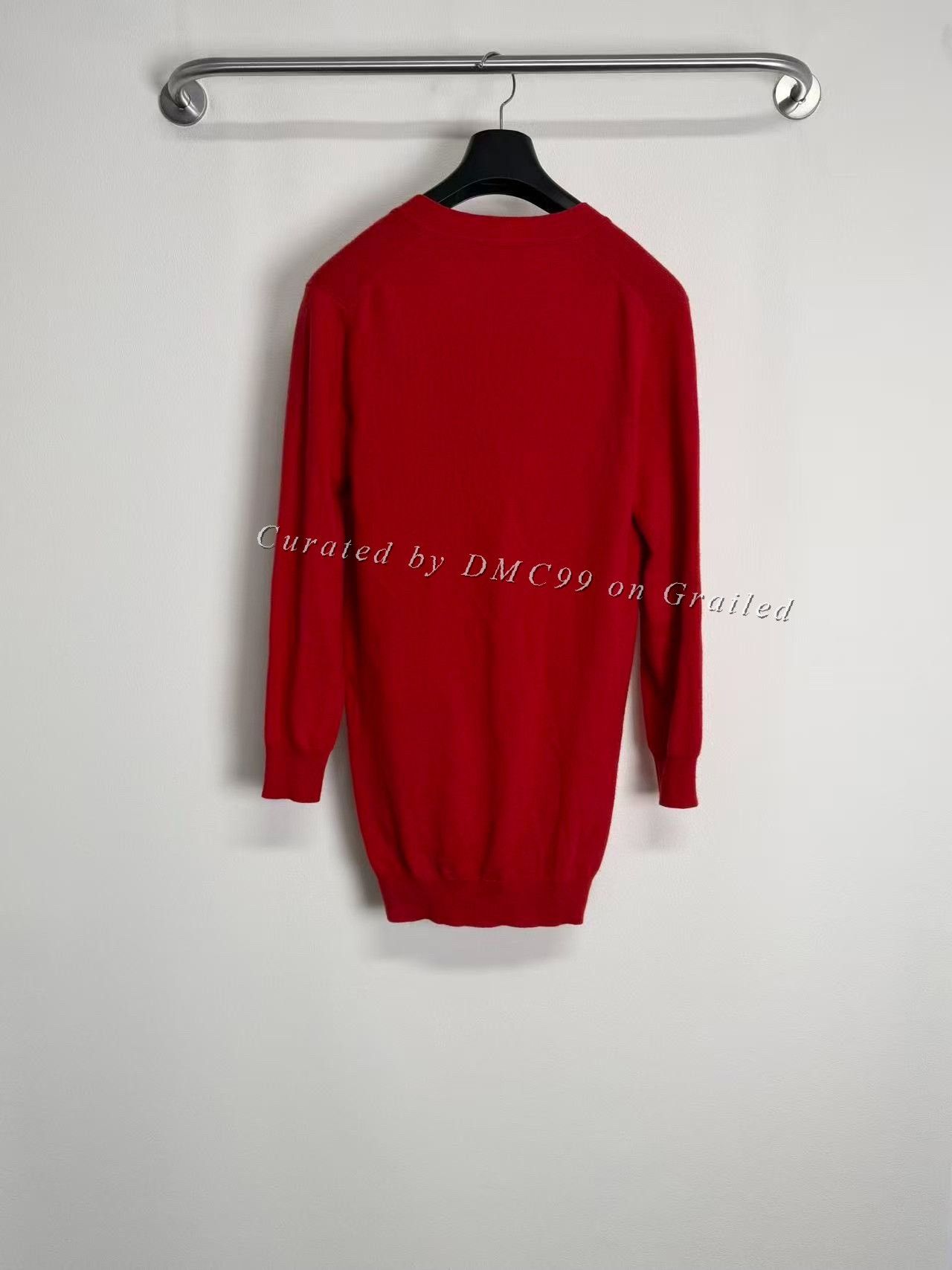 Celine Celine Red Long Knit Cardigan Size S / US 4 / IT 40 - 2 Thumbnail