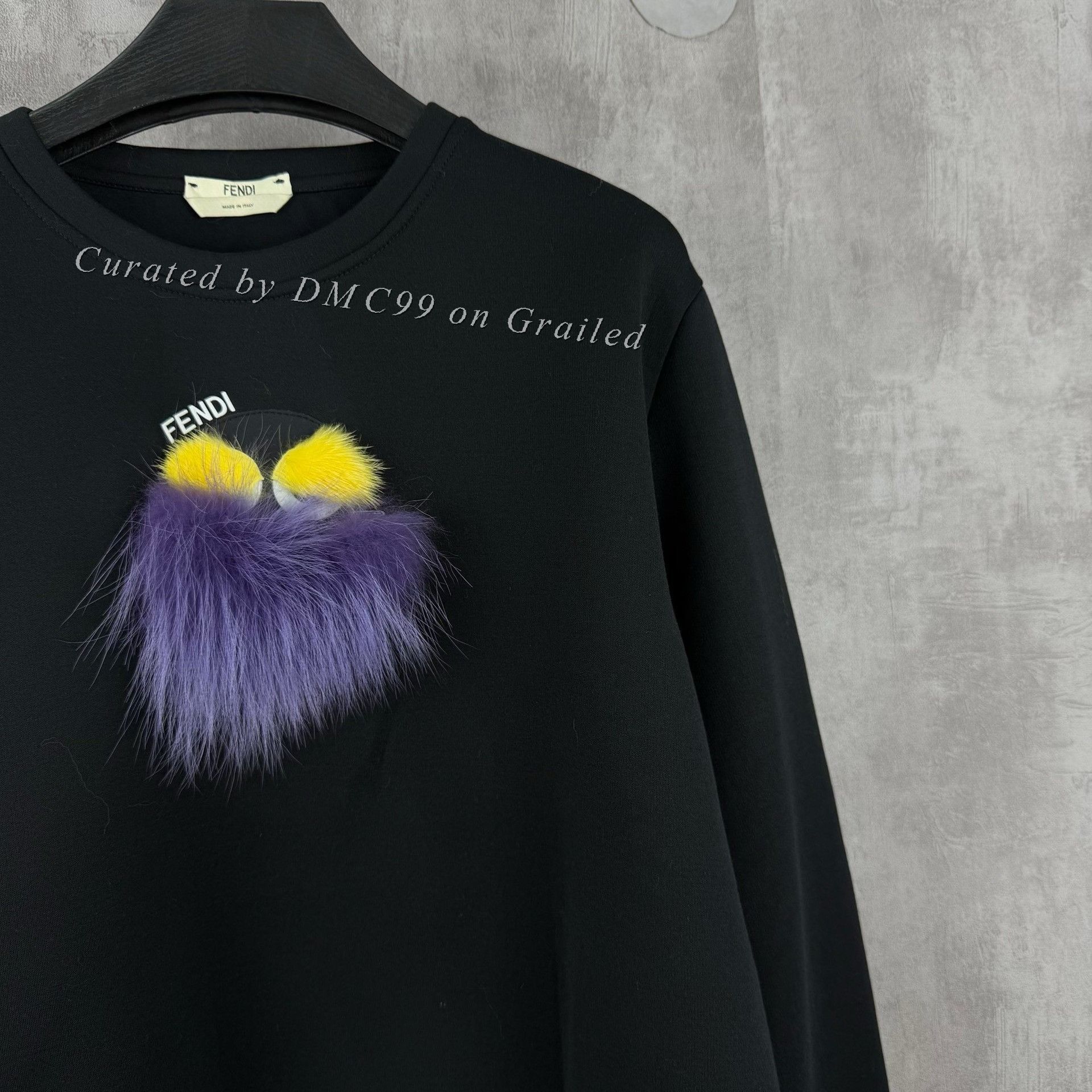 Fendi Fendi Mink Fur Monster Embroidered Logo Sweatshirt Size US XXS / EU 40 - 2 Thumbnail