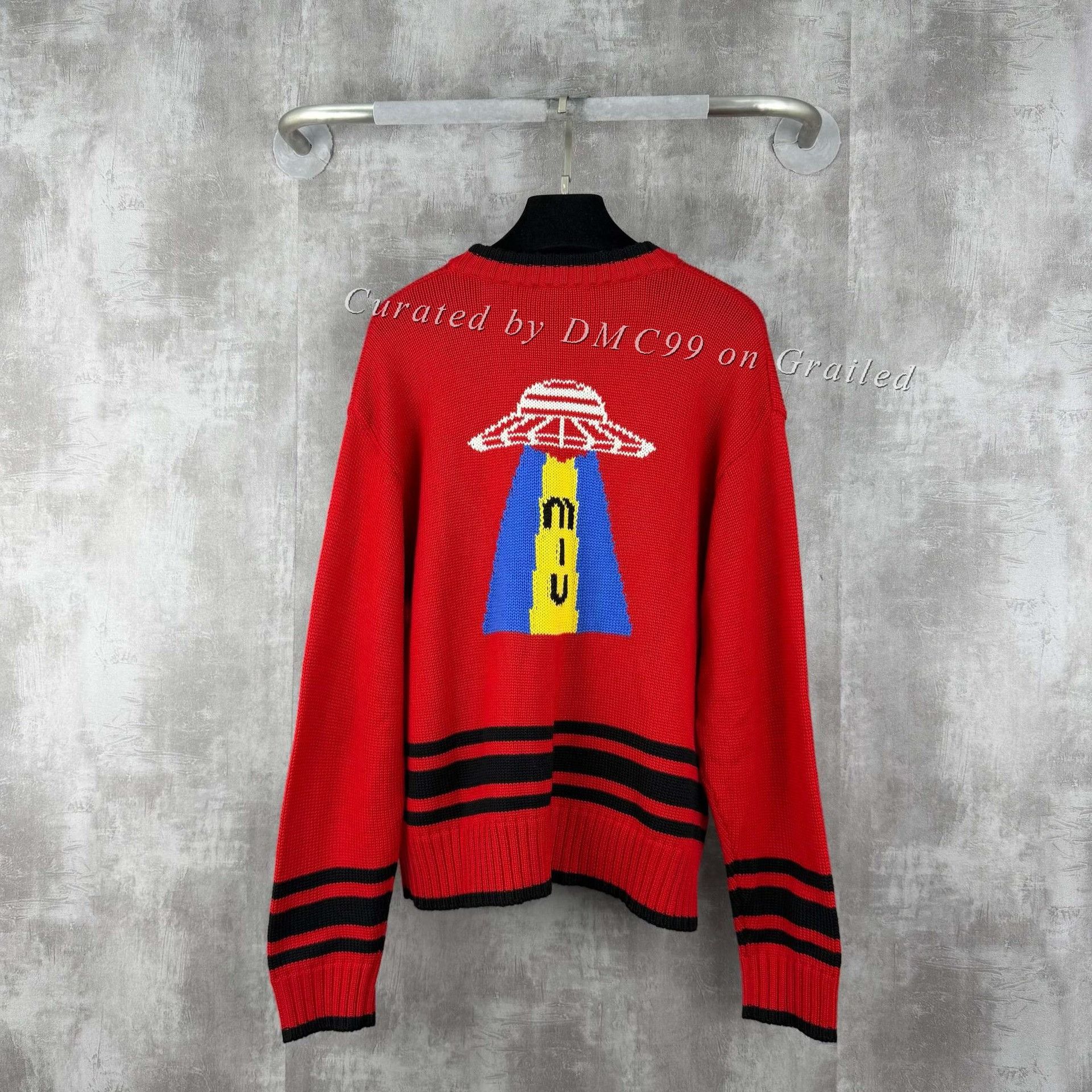 Miu Miu Miumiu Black Red Wool Knit Cardigan Size S / US 4 / IT 40 - 2 Thumbnail