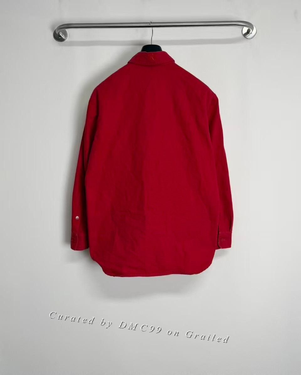 Raf Simons Raf Simons Red Leather Patch Oversized Denim Shirt Size US S / EU 44-46 / 1 - 3 Thumbnail