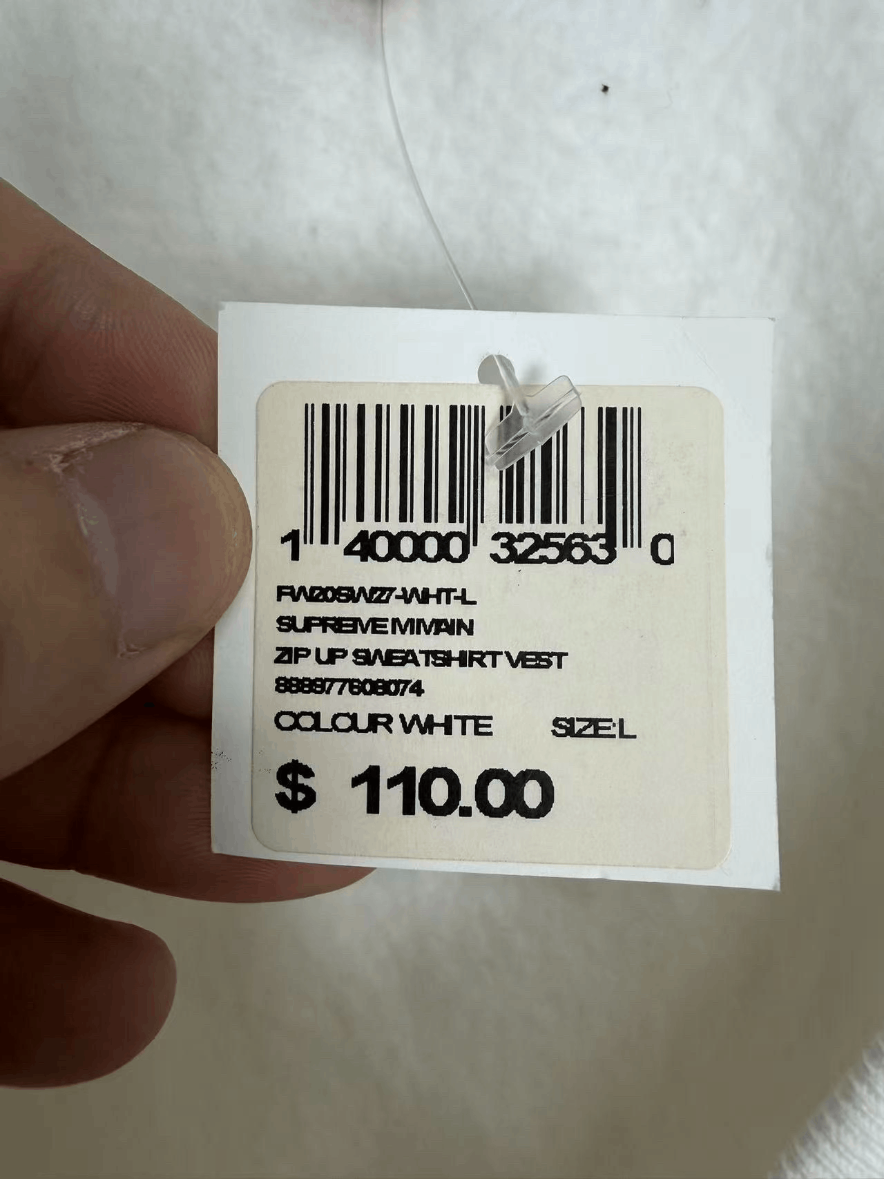 Supreme Supreme Small Box Logo White Zip Vest Size US L / EU 52-54 / 3 - 4 Thumbnail