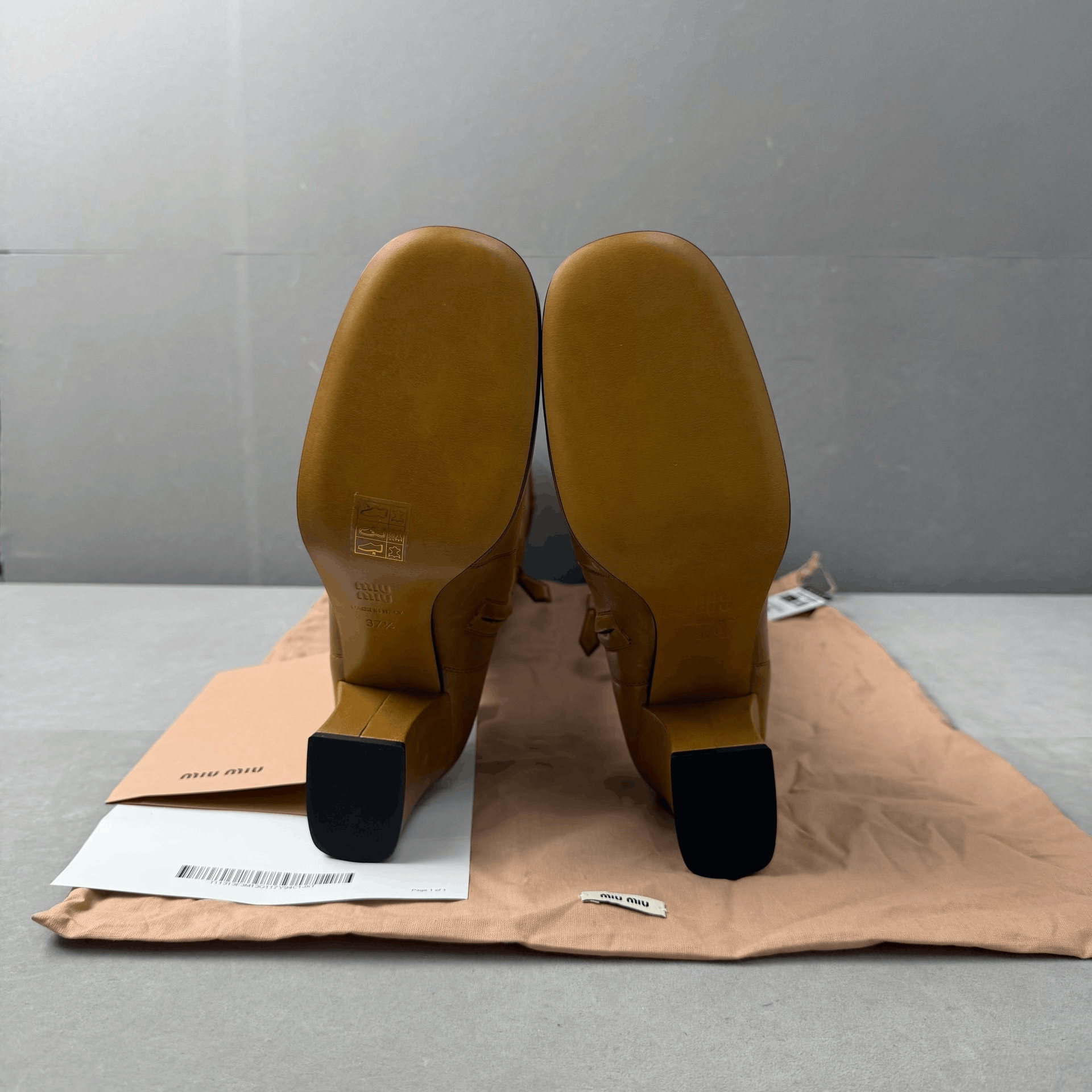 Miu Miu Miumiu 26 Show Caramel Metal Buckle Knee-High Boots Size US 6.5 / IT 36.5 - 5 Thumbnail