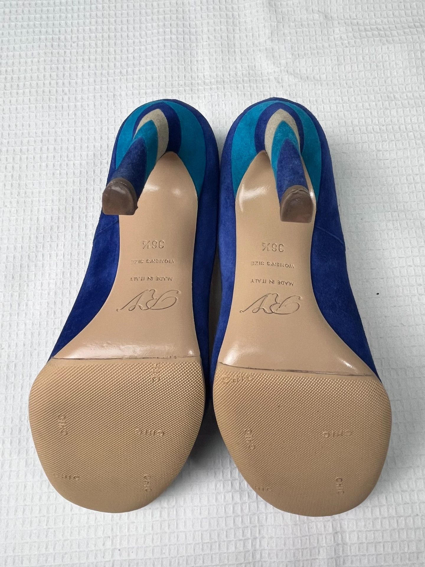 Roger Vivier Roger Vivier Colorblock Suede High Heels Size US 5.5 / IT 35.5 - 6 Thumbnail