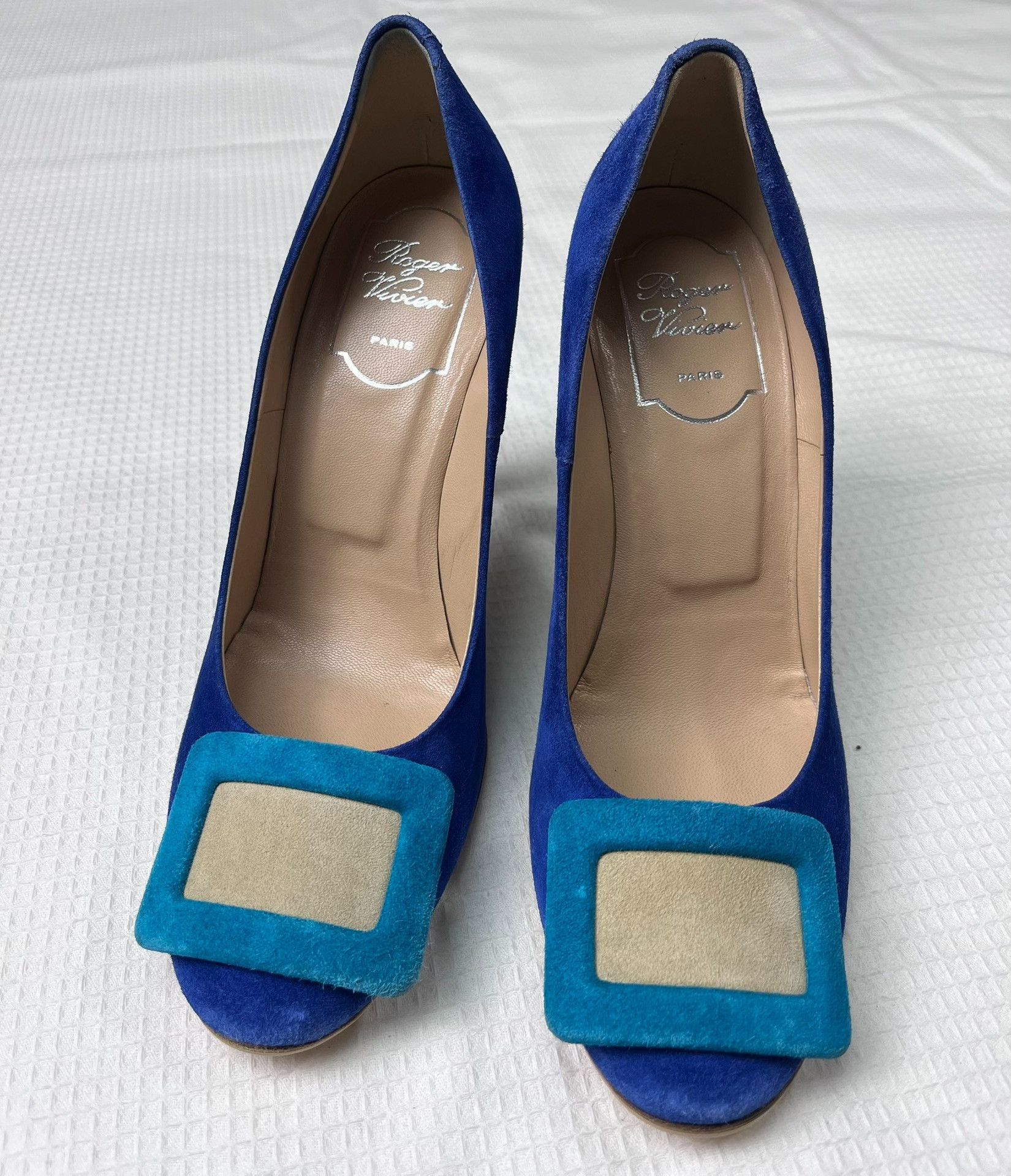 Roger Vivier Roger Vivier Colorblock Suede High Heels Size US 5.5 / IT 35.5 - 2 Thumbnail