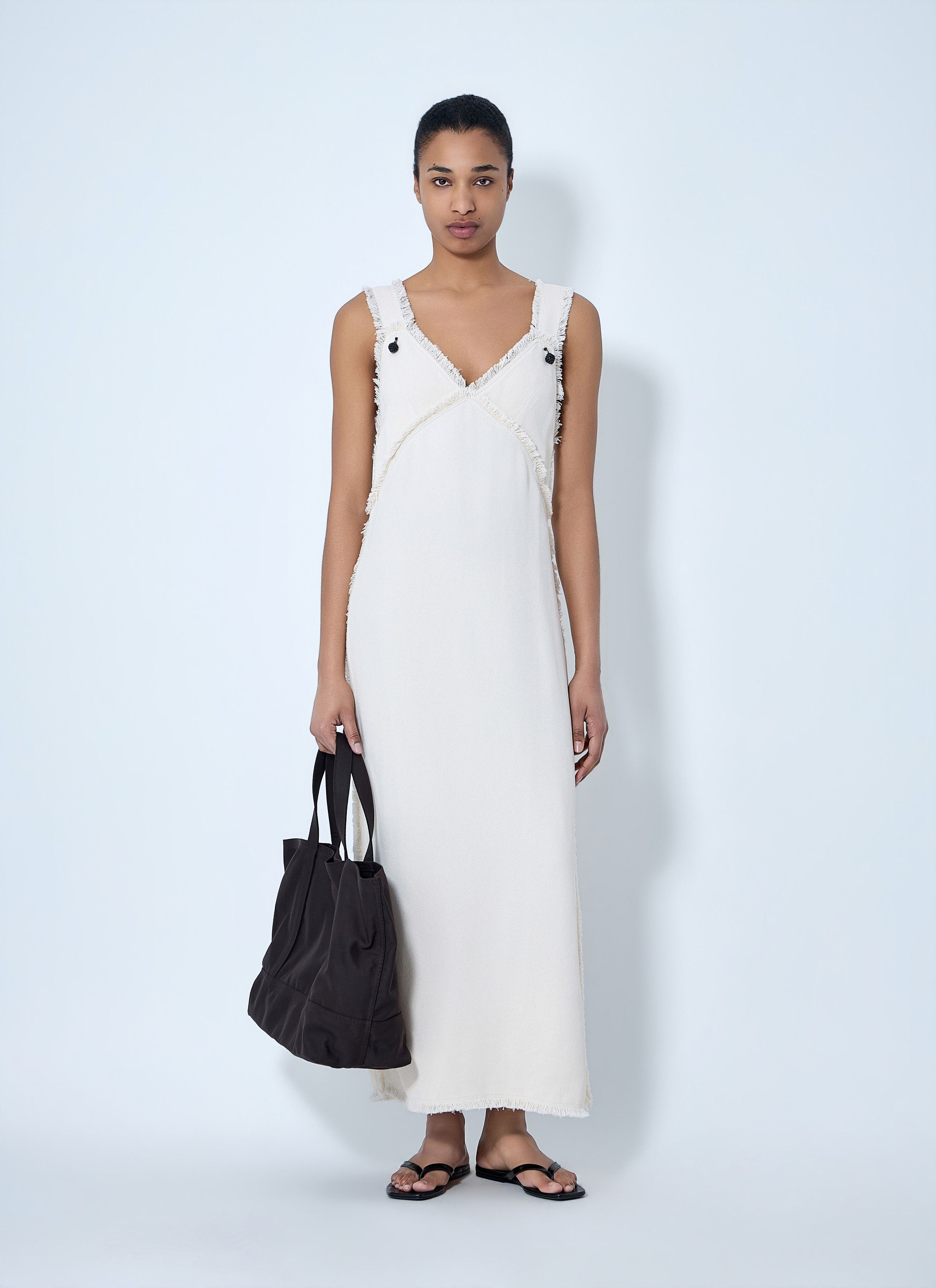 Toteme Bouclé Maxi Dress with Frayed Edges Size M / US 6-8 / IT 42-44 - 2 Thumbnail
