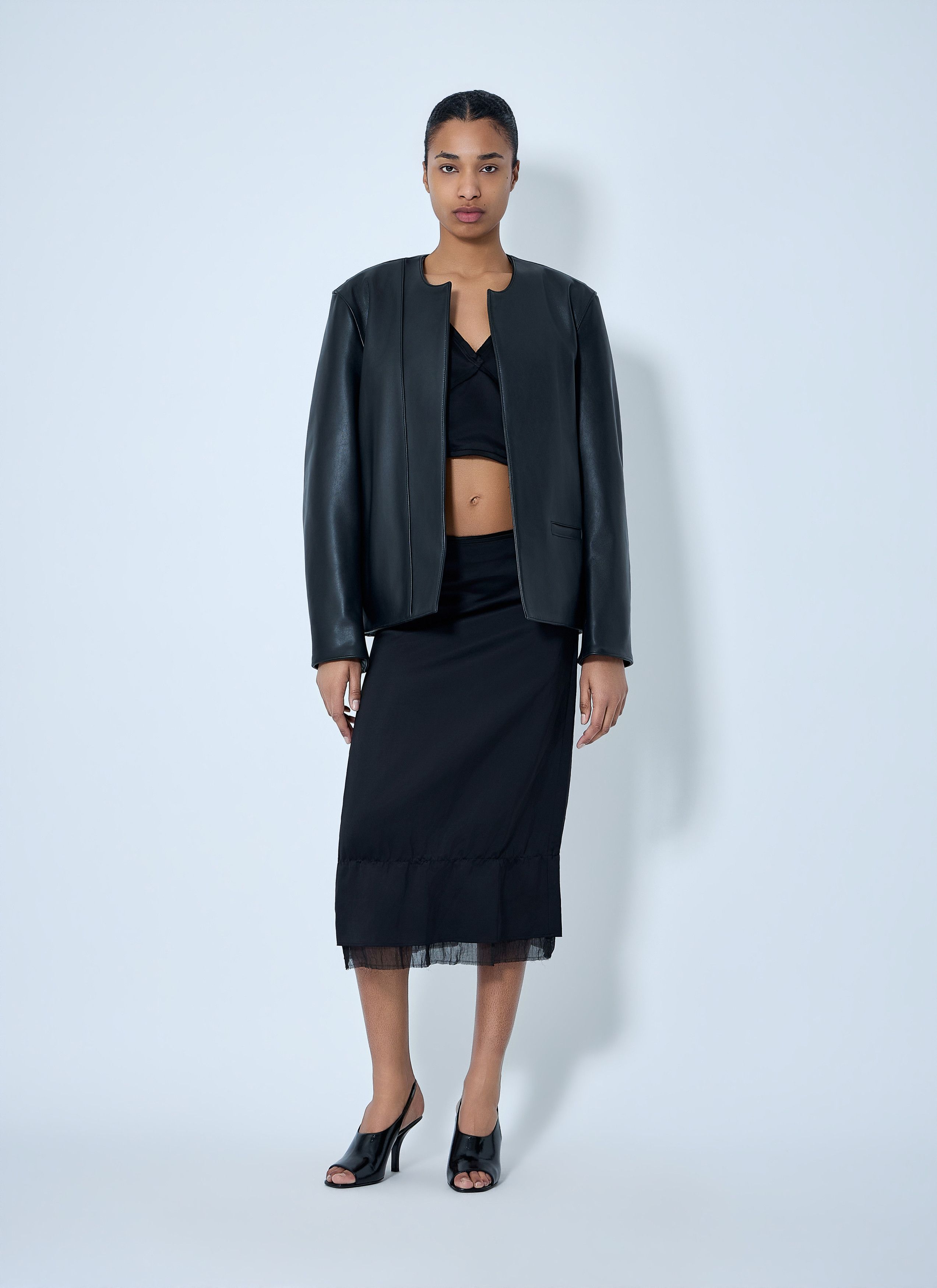 Toteme Open Front Leather Jacket Size S / US 4 / IT 40 - 2 Thumbnail