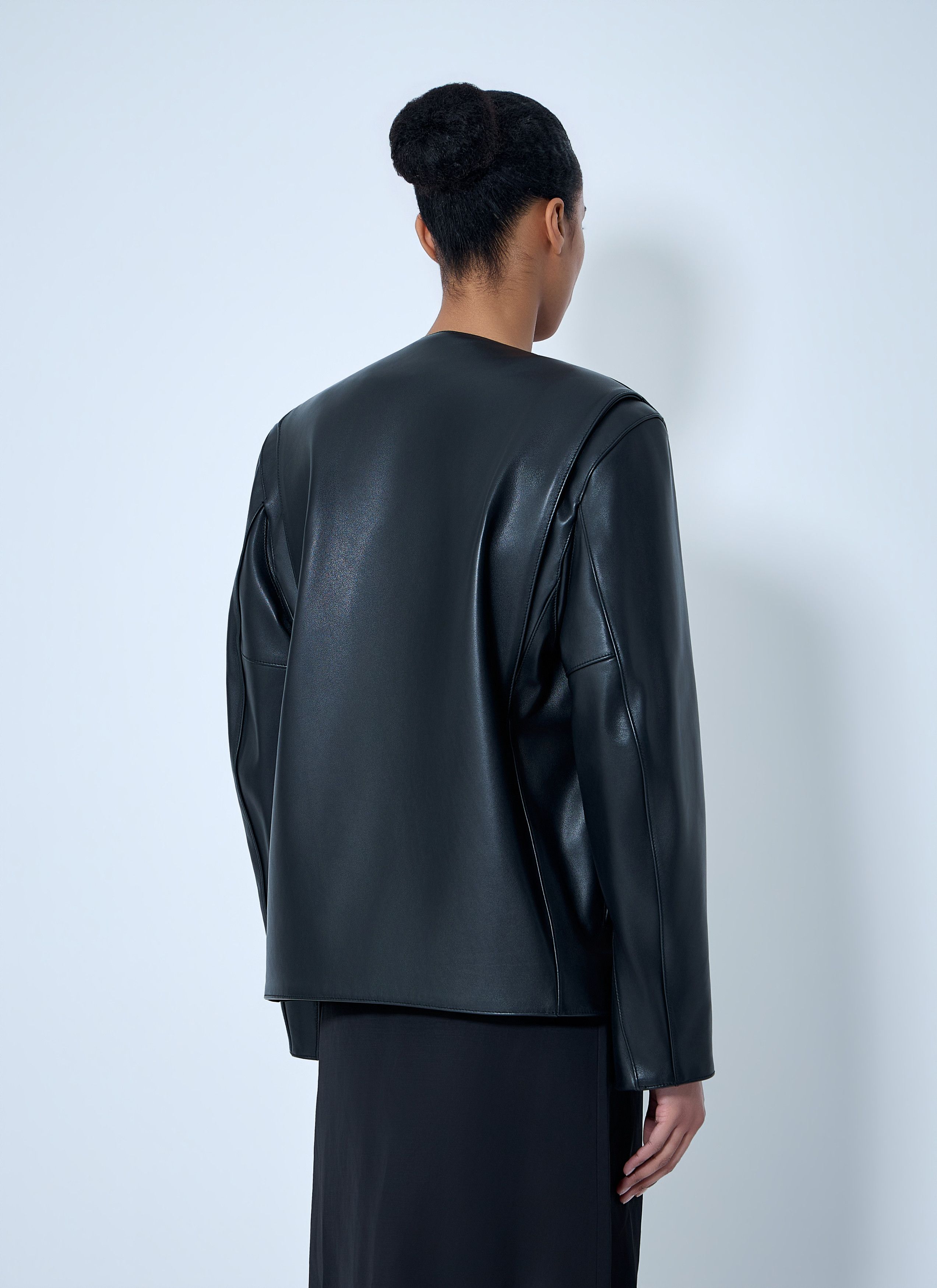 Toteme Open Front Leather Jacket Size S / US 4 / IT 40 - 4 Thumbnail