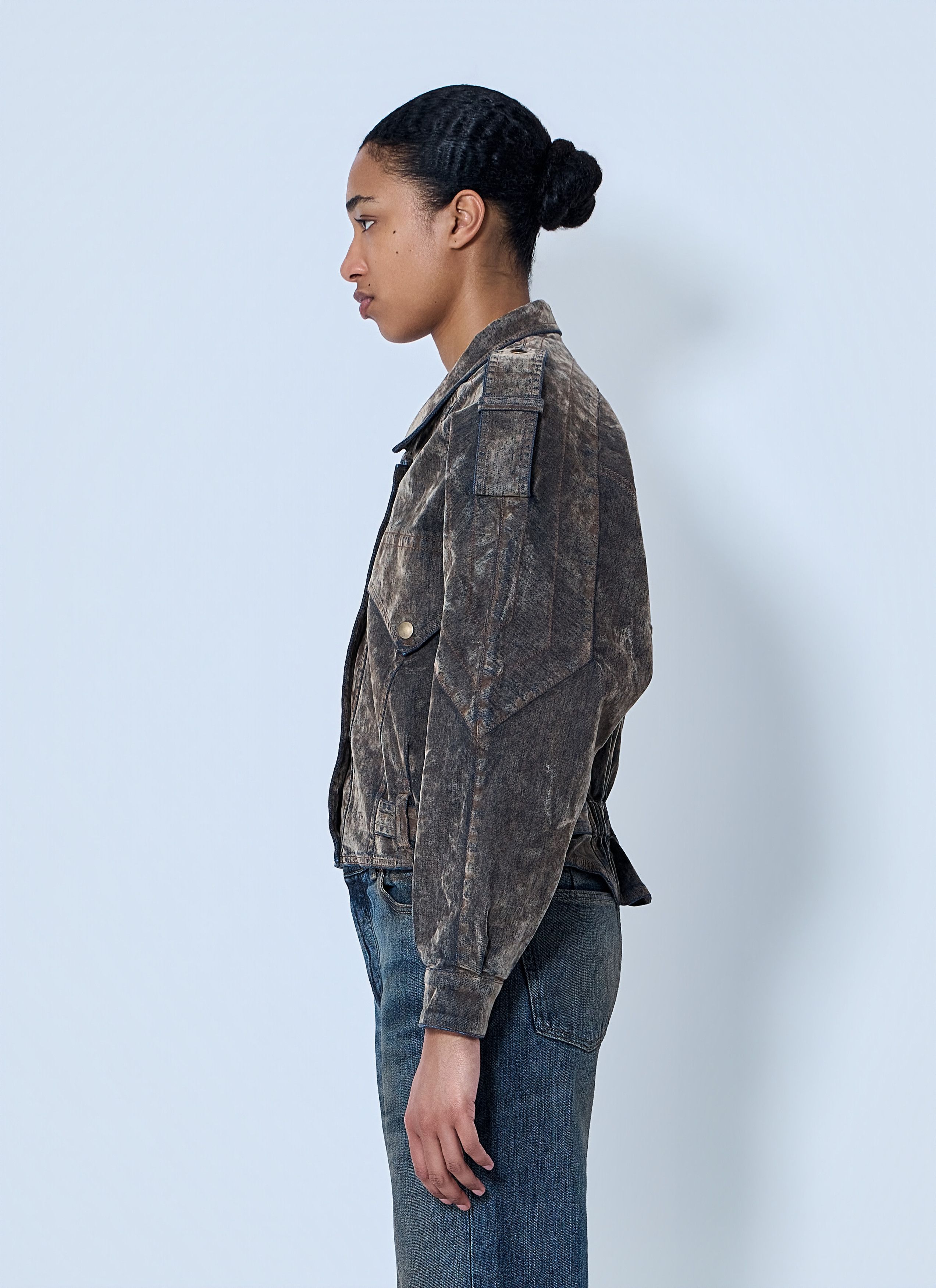 Vaquera Flocked Denim Jacket Size S / US 4 / IT 40 - 3 Thumbnail