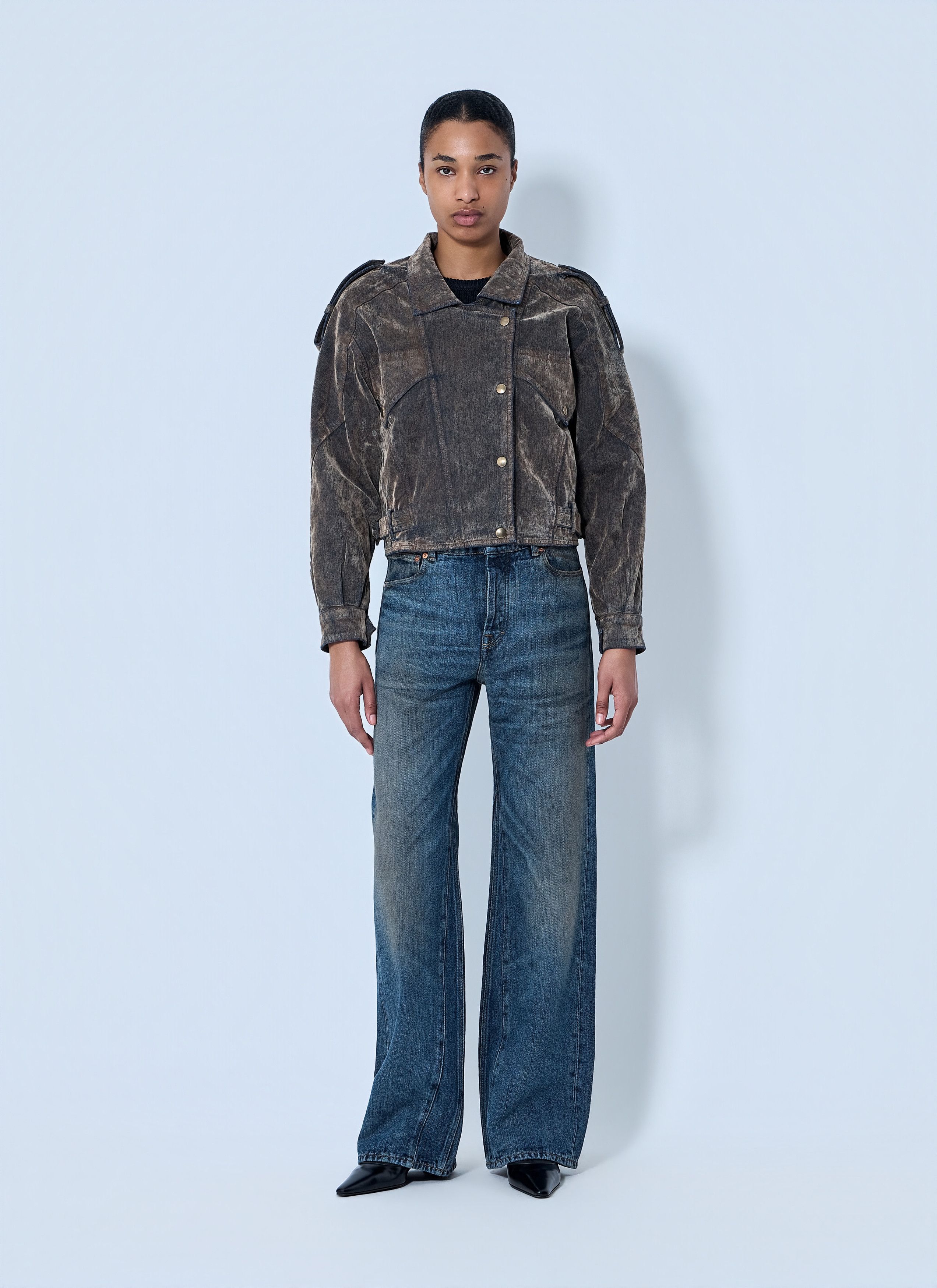 Vaquera Flocked Denim Jacket Size S / US 4 / IT 40 - 2 Thumbnail