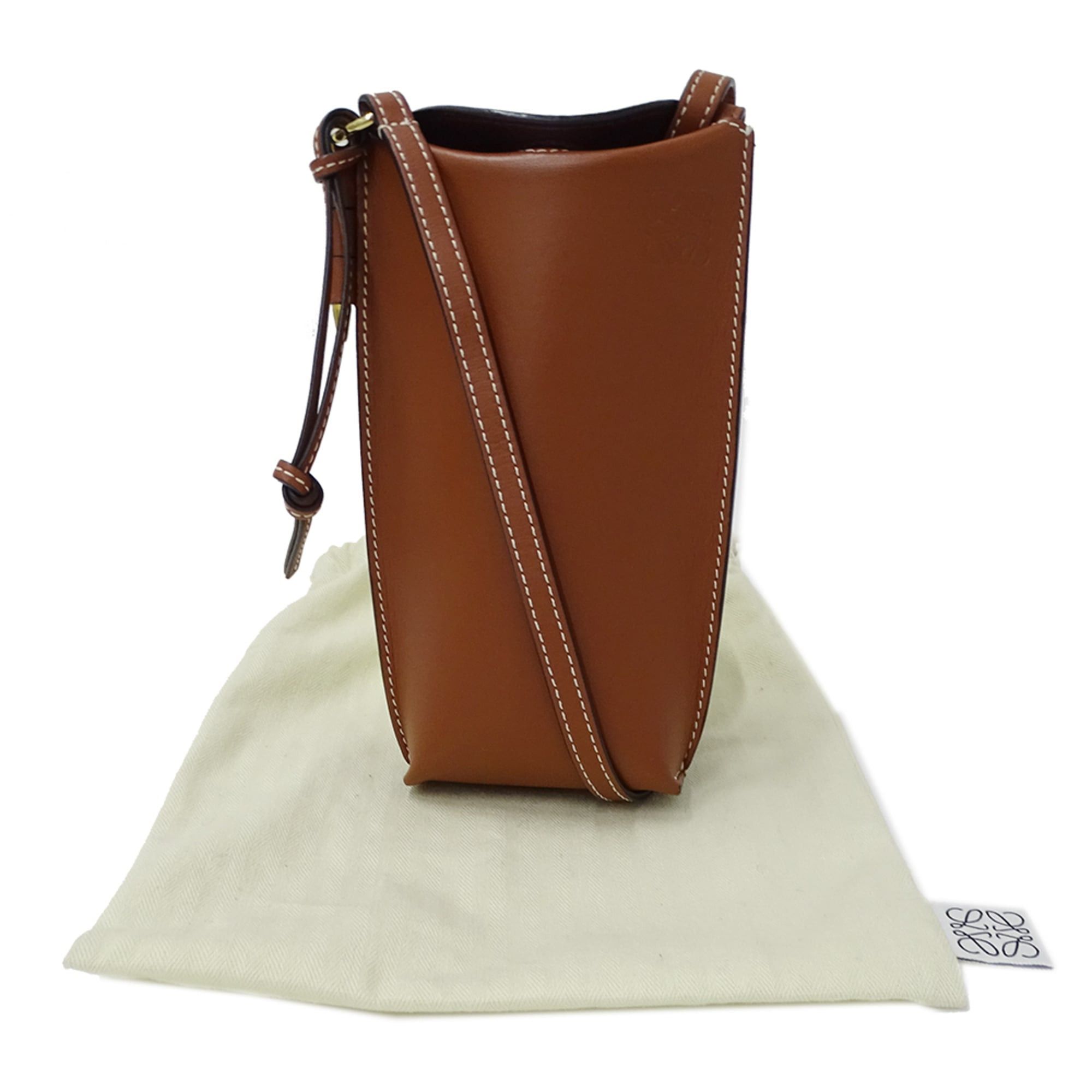 Loewe Loewe handbag for women, brand shoulder bag, gate pocket design, anagram pattern, leather, brown. Size ONE SIZE - 8 Thumbnail