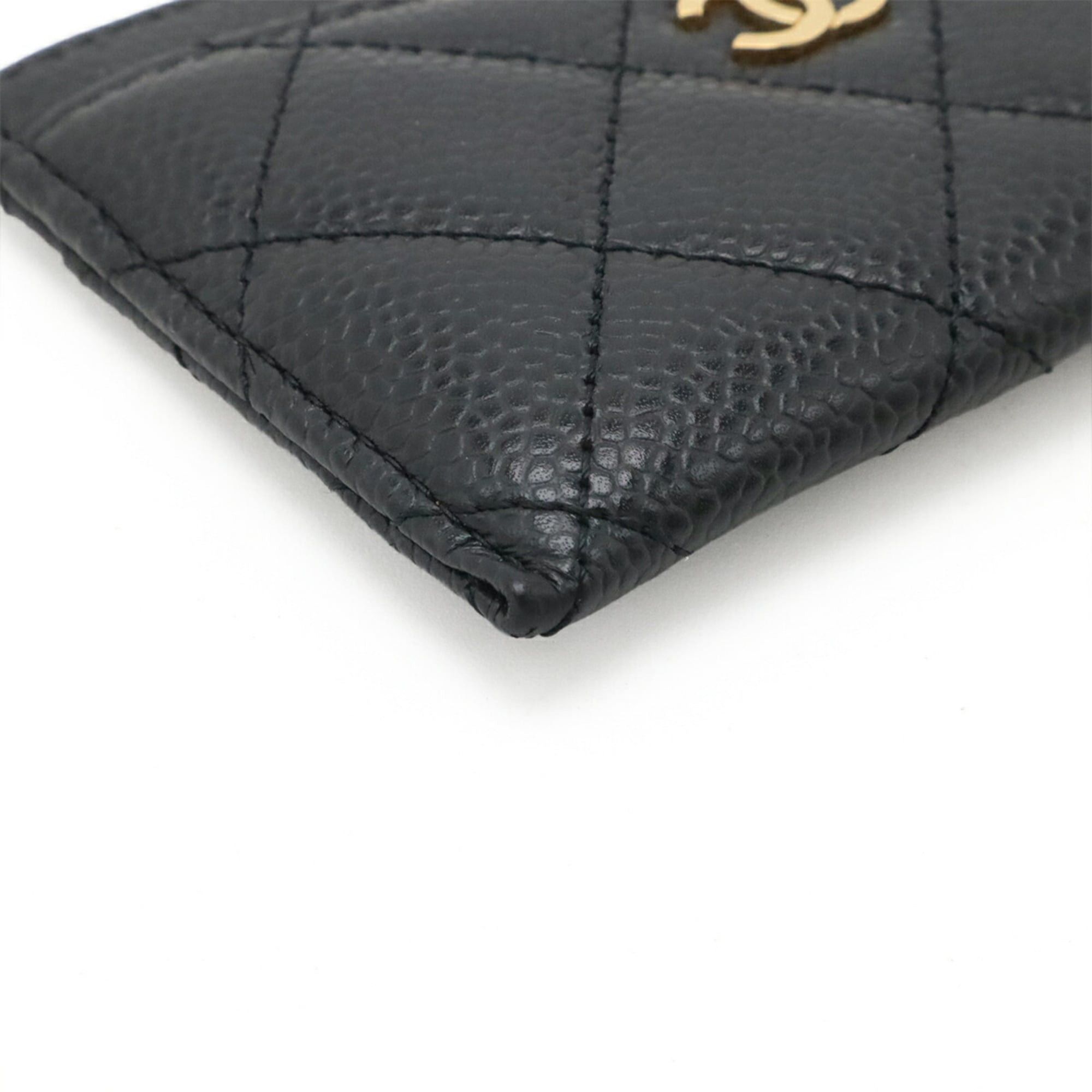 Chanel CHANEL Matelassé Classic Business Card Holder/Card Case with Coco Mark, Caviar Leather, Black AP0213 Size ONE SIZE - 4 Thumbnail