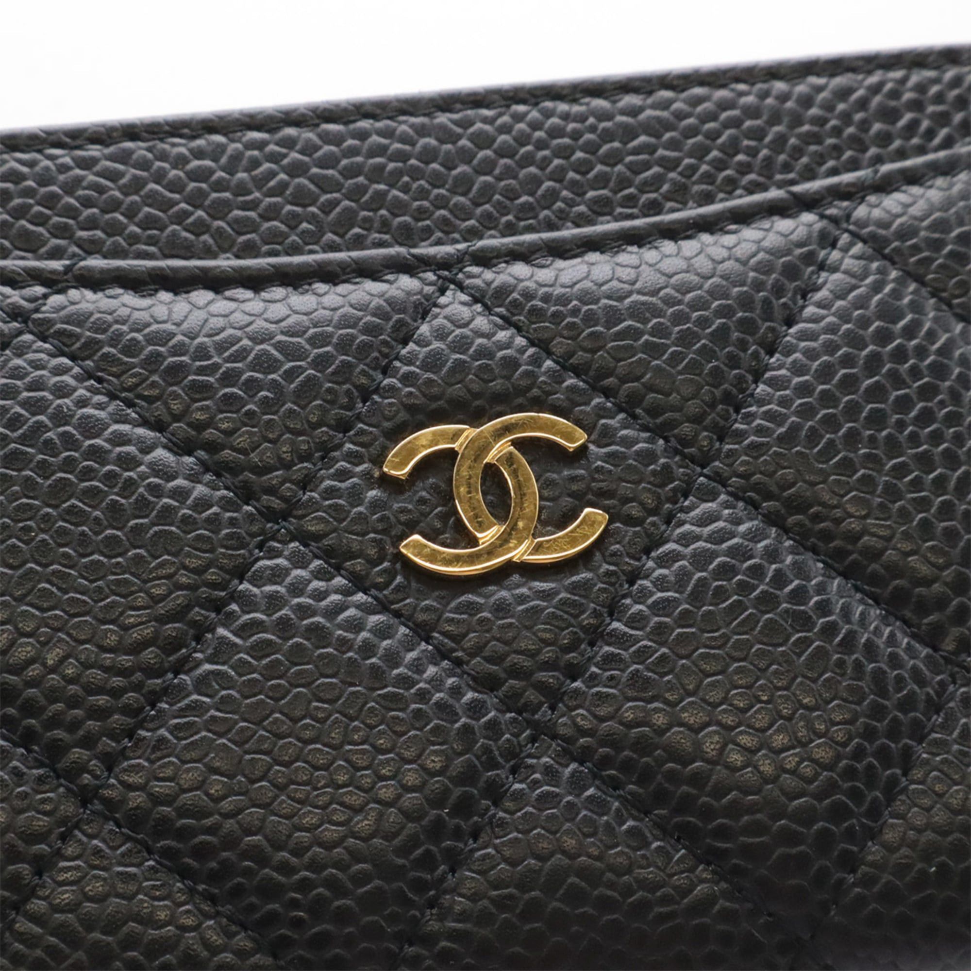 Chanel CHANEL Matelassé Classic Business Card Holder/Card Case with Coco Mark, Caviar Leather, Black AP0213 Size ONE SIZE - 5 Thumbnail