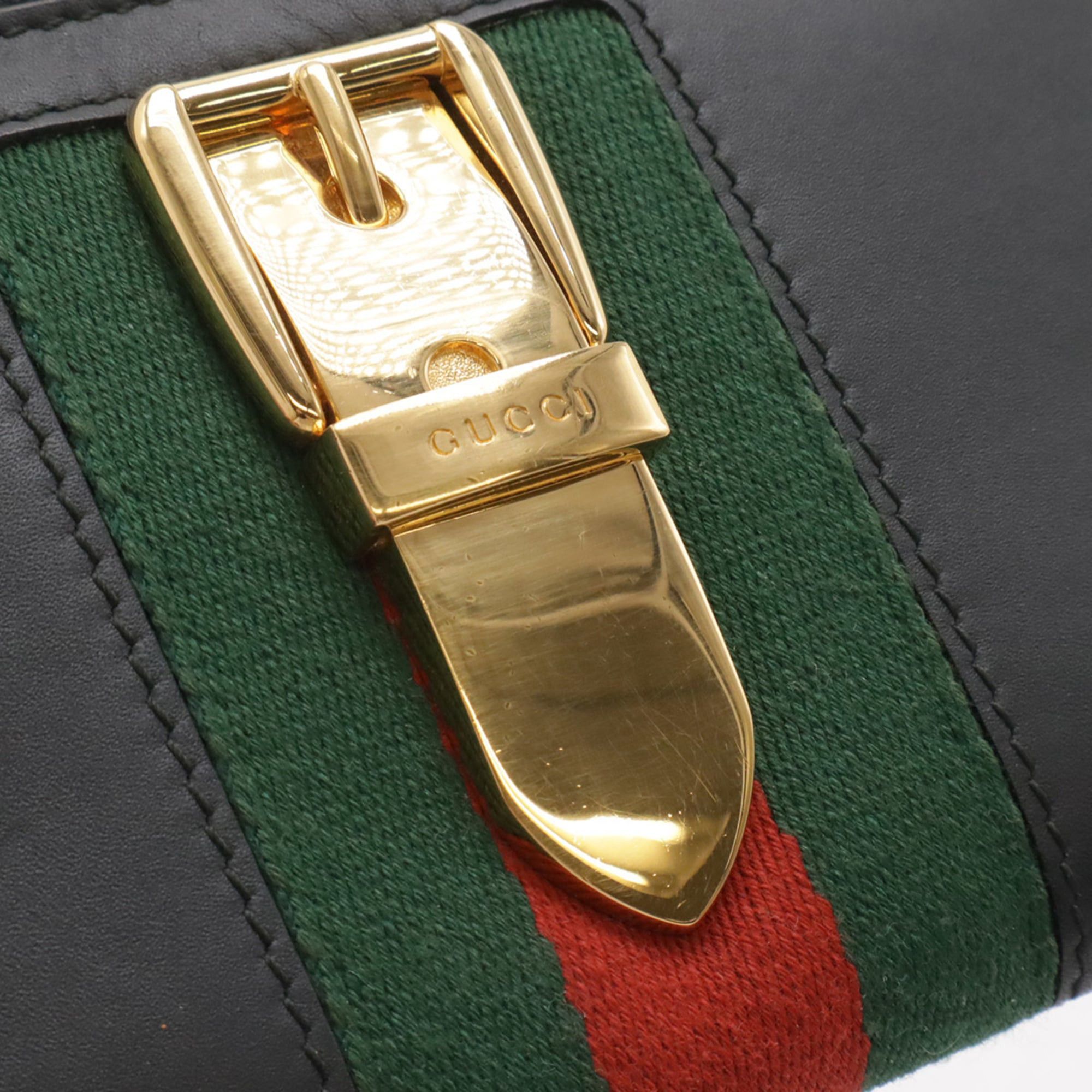 Gucci GUCCI Sylvie Zip-Around Wallet, Leather, Black, 476083 Size ONE SIZE - 5 Thumbnail