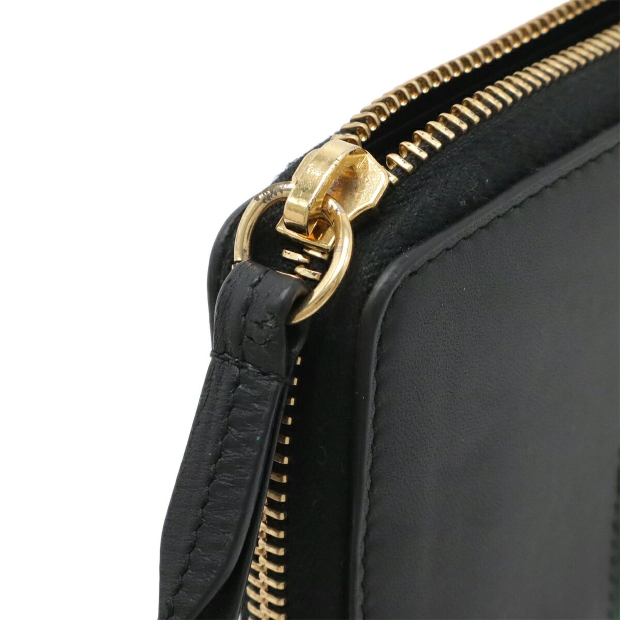 Gucci GUCCI Sylvie Zip-Around Wallet, Leather, Black, 476083 Size ONE SIZE - 6 Thumbnail