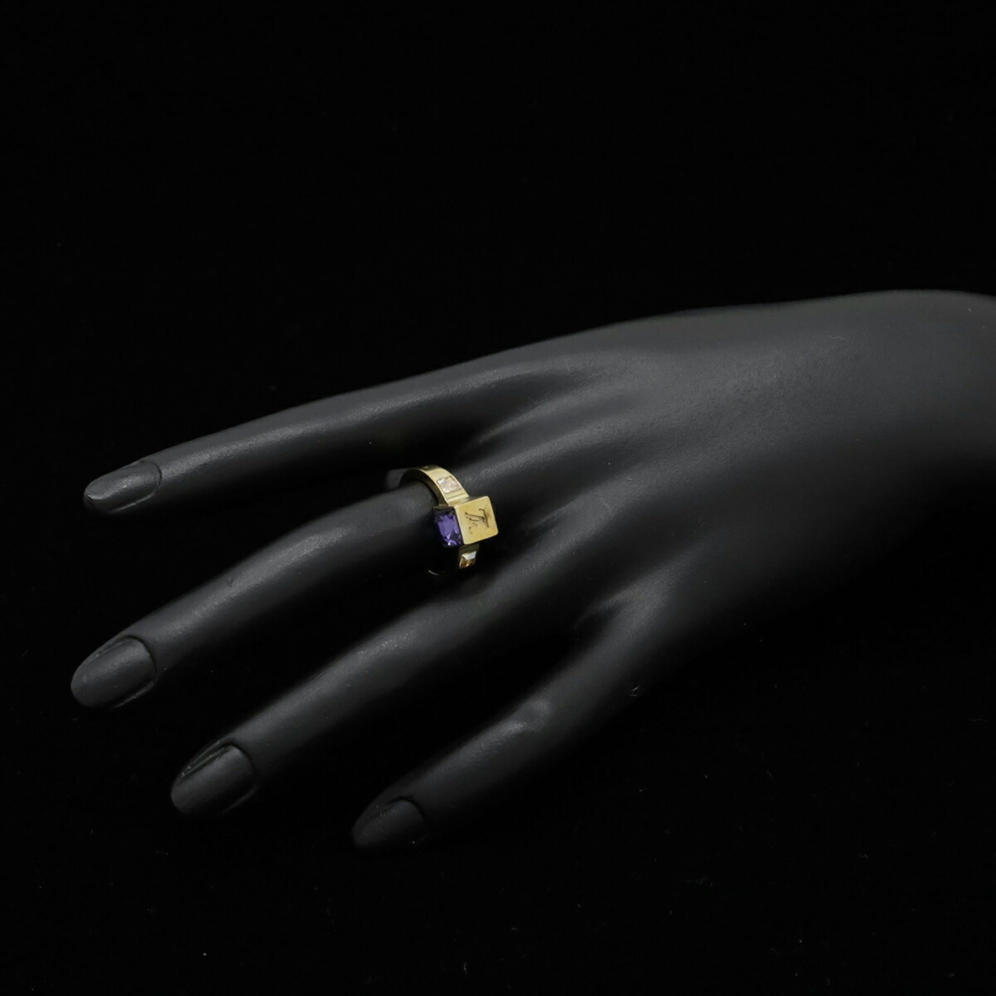 Louis Vuitton Louis Vuitton Monogram Bague Gamble Ring, Size M, 1 GP Crystal Gold Purple M66389 Size ONE SIZE - 8 Thumbnail