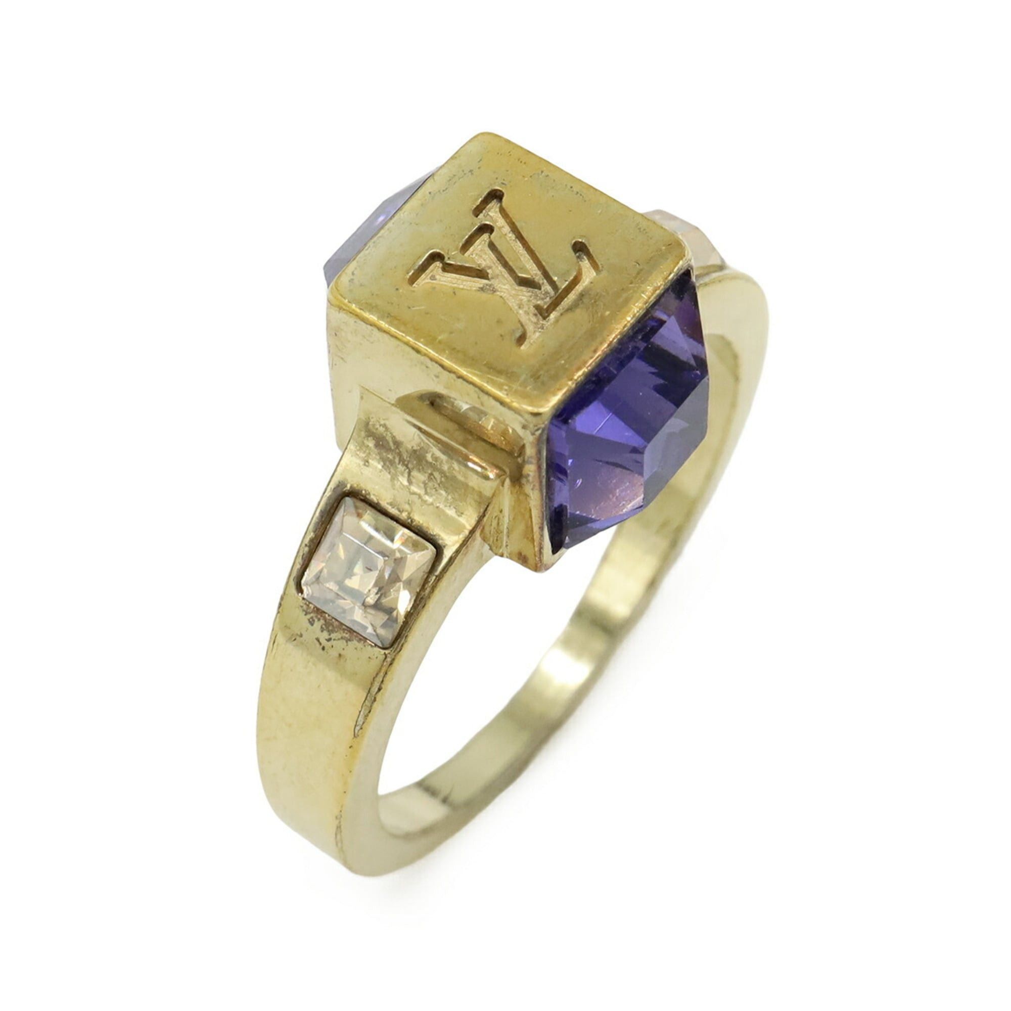 Louis Vuitton Louis Vuitton Monogram Bague Gamble Ring, Size M, 1 GP Crystal Gold Purple M66389 Size ONE SIZE - 2 Thumbnail