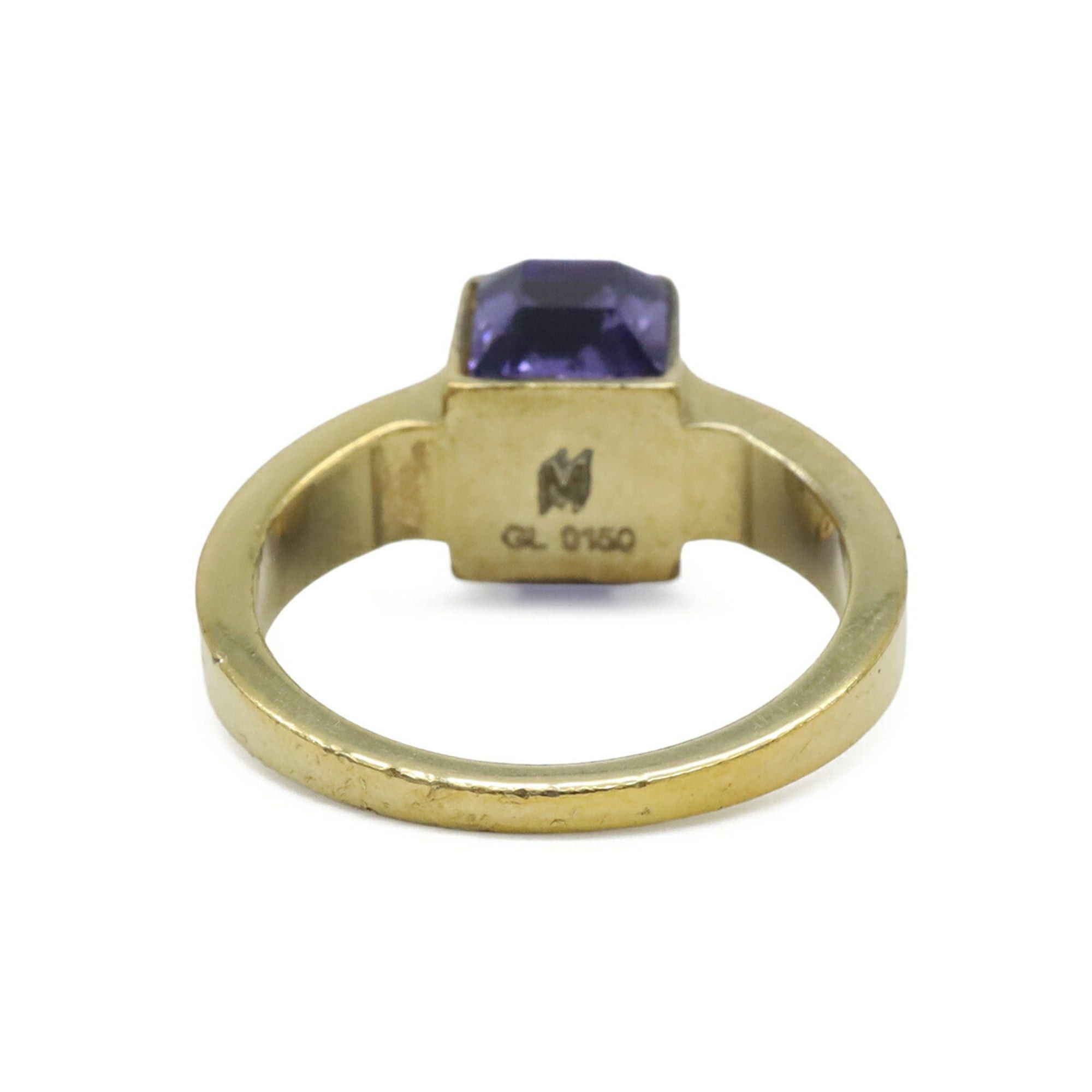 Louis Vuitton Louis Vuitton Monogram Bague Gamble Ring, Size M, 1 GP Crystal Gold Purple M66389 Size ONE SIZE - 4 Thumbnail