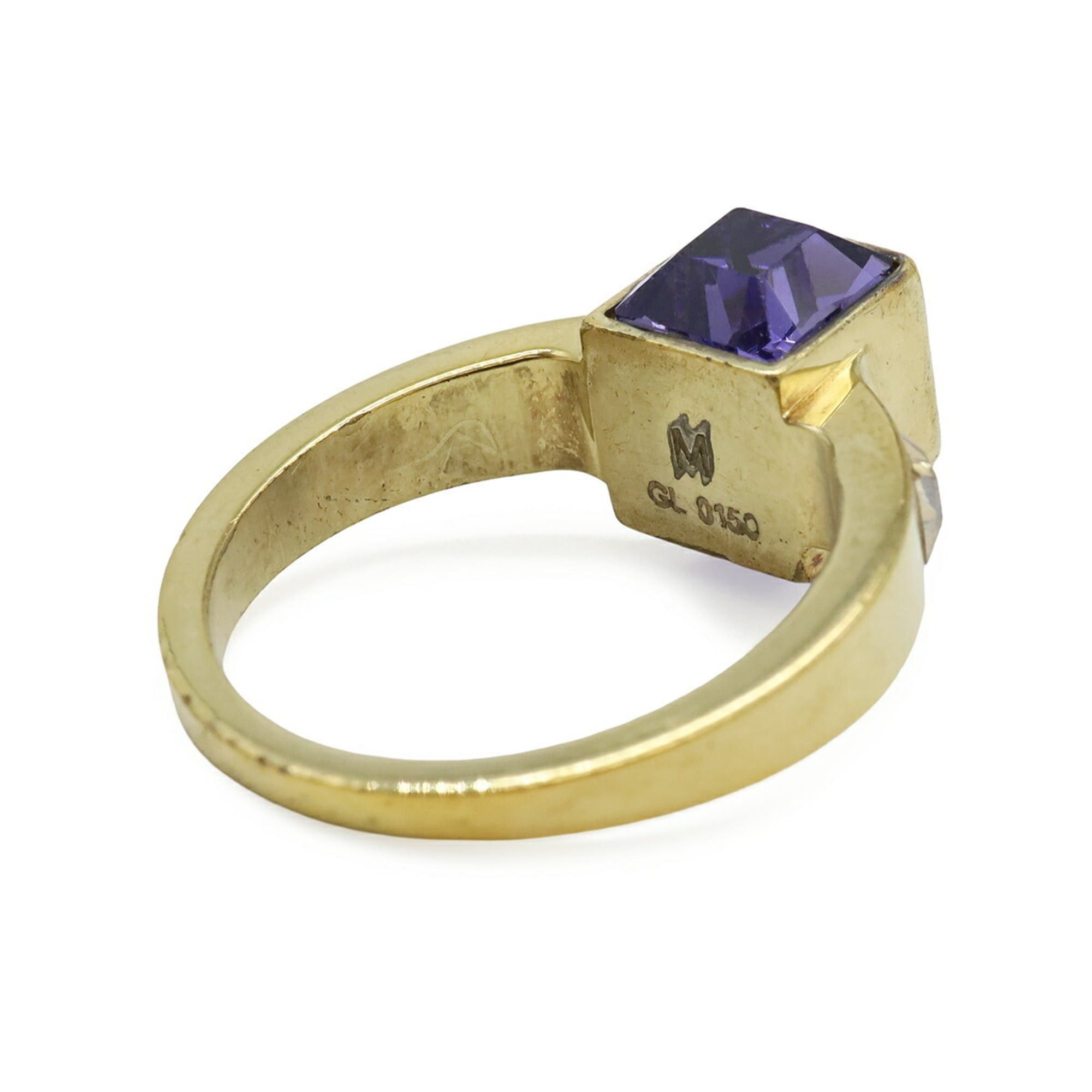 Louis Vuitton Louis Vuitton Monogram Bague Gamble Ring, Size M, 1 GP Crystal Gold Purple M66389 Size ONE SIZE - 5 Thumbnail