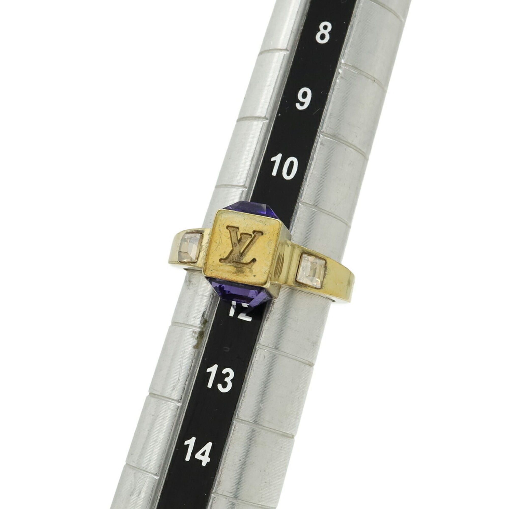 Louis Vuitton Louis Vuitton Monogram Bague Gamble Ring, Size M, 1 GP Crystal Gold Purple M66389 Size ONE SIZE - 7 Thumbnail