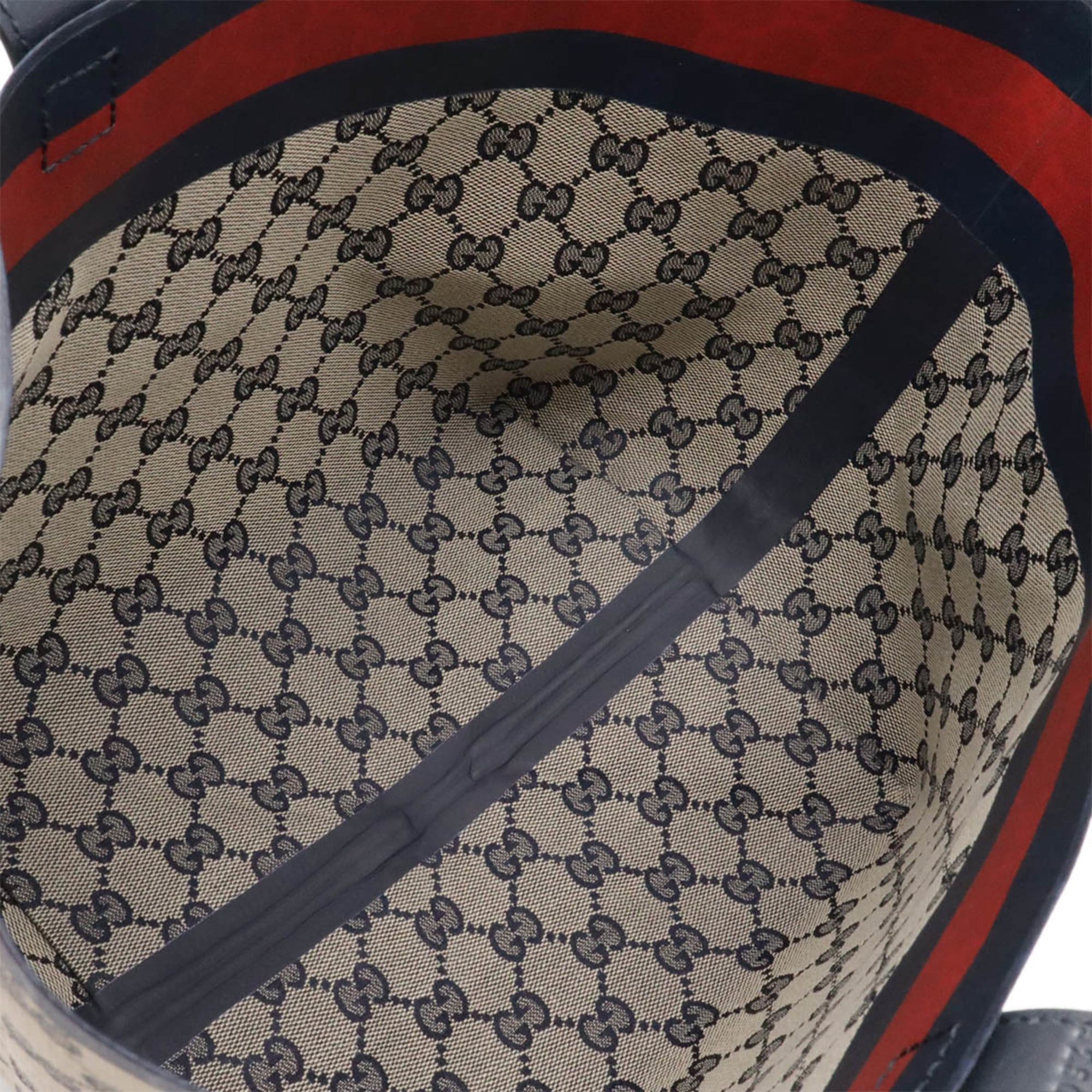 Gucci GUCCI Tortissima GG Canvas Small Tote Bag/Shoulder Bag, Navy Blue, Handbag (Pouch missing), Item No. 788211 Size ONE SIZE - 6 Thumbnail