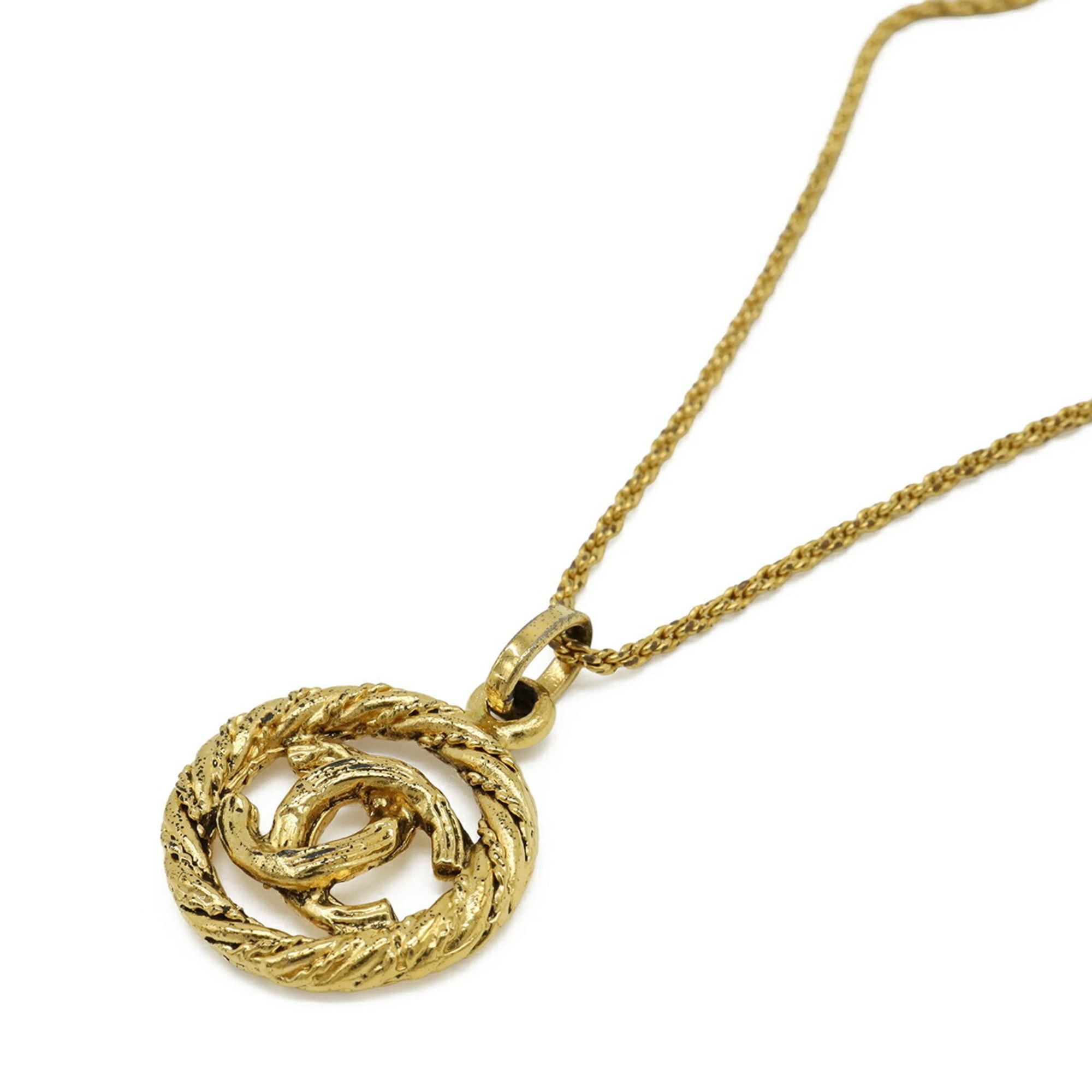 Chanel CHANEL Coco Mark Circle Necklace Pendant GP Gold Size ONE SIZE - 4 Thumbnail