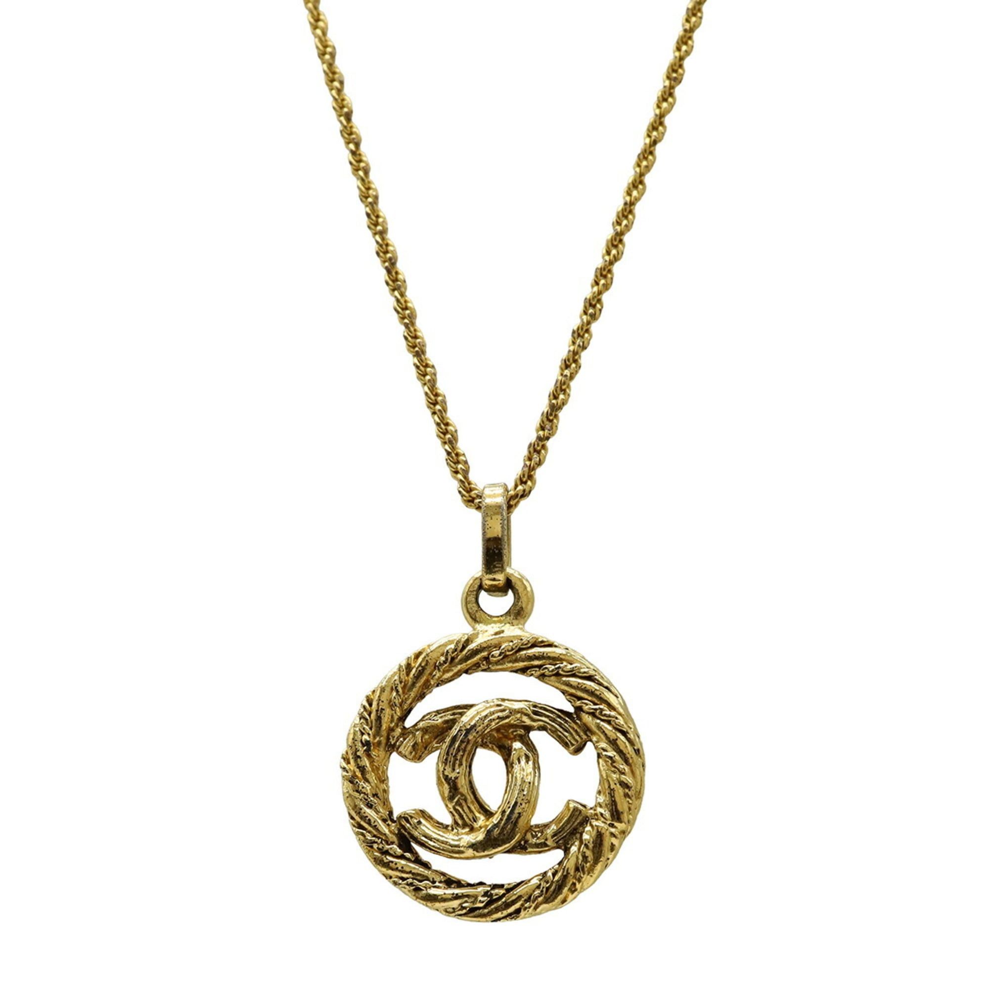 Chanel CHANEL Coco Mark Circle Necklace Pendant GP Gold Size ONE SIZE - 2 Thumbnail
